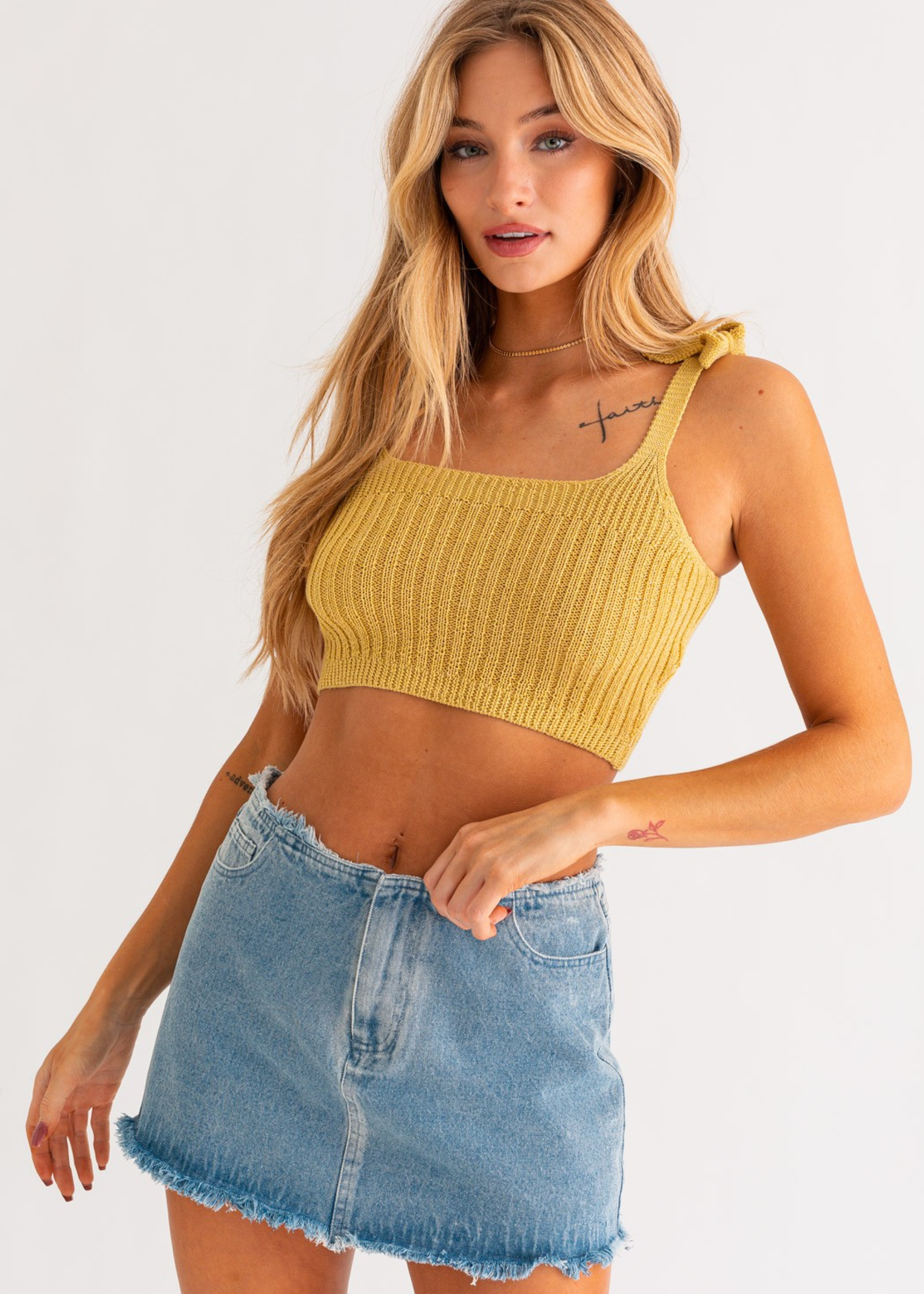 Shoulder Tie Knit Tank