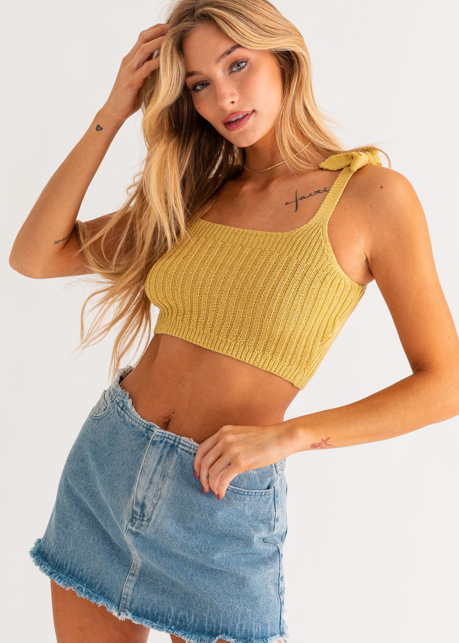 Shoulder Tie Knit Tank