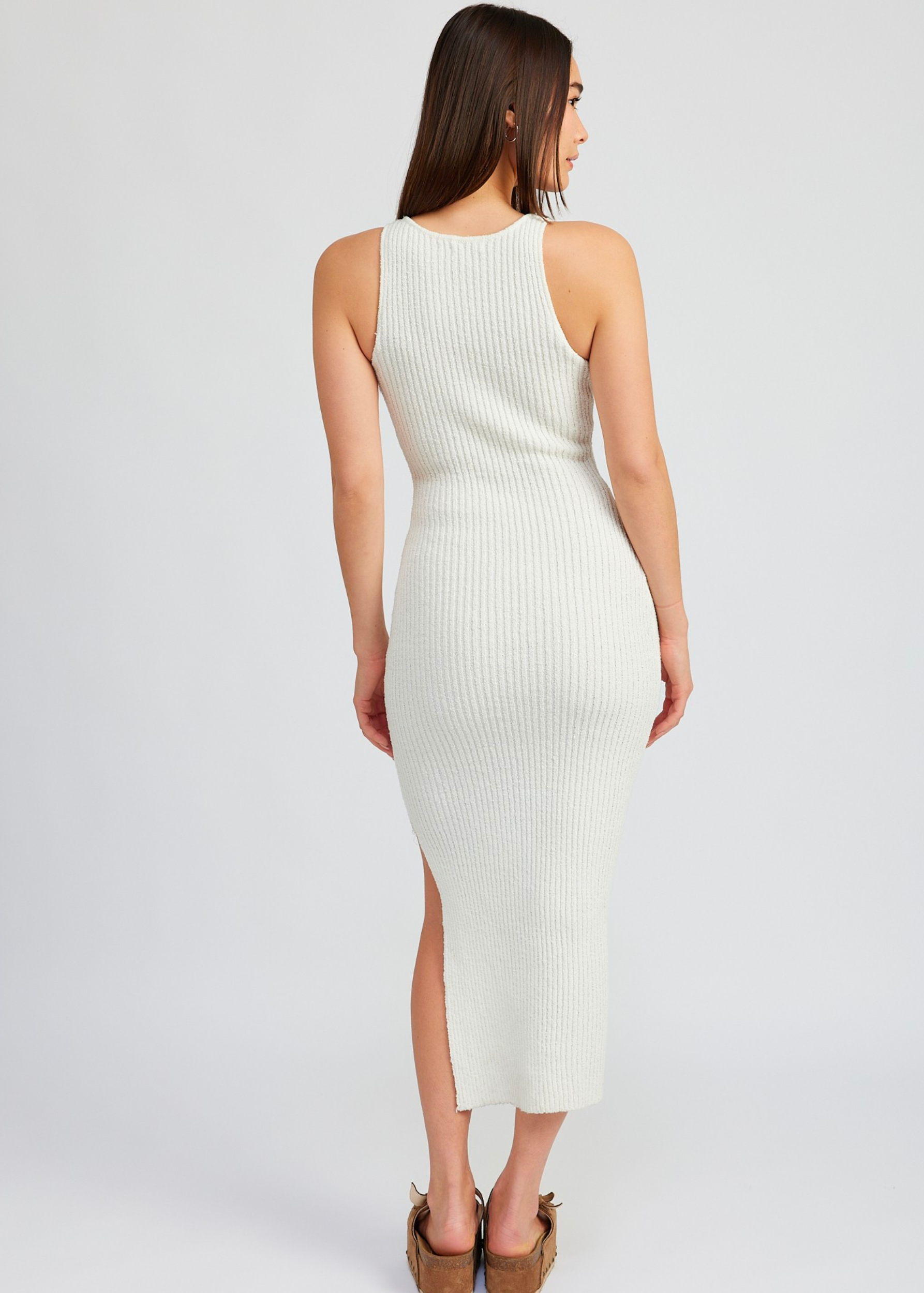 High Slit Tank Midi Dress