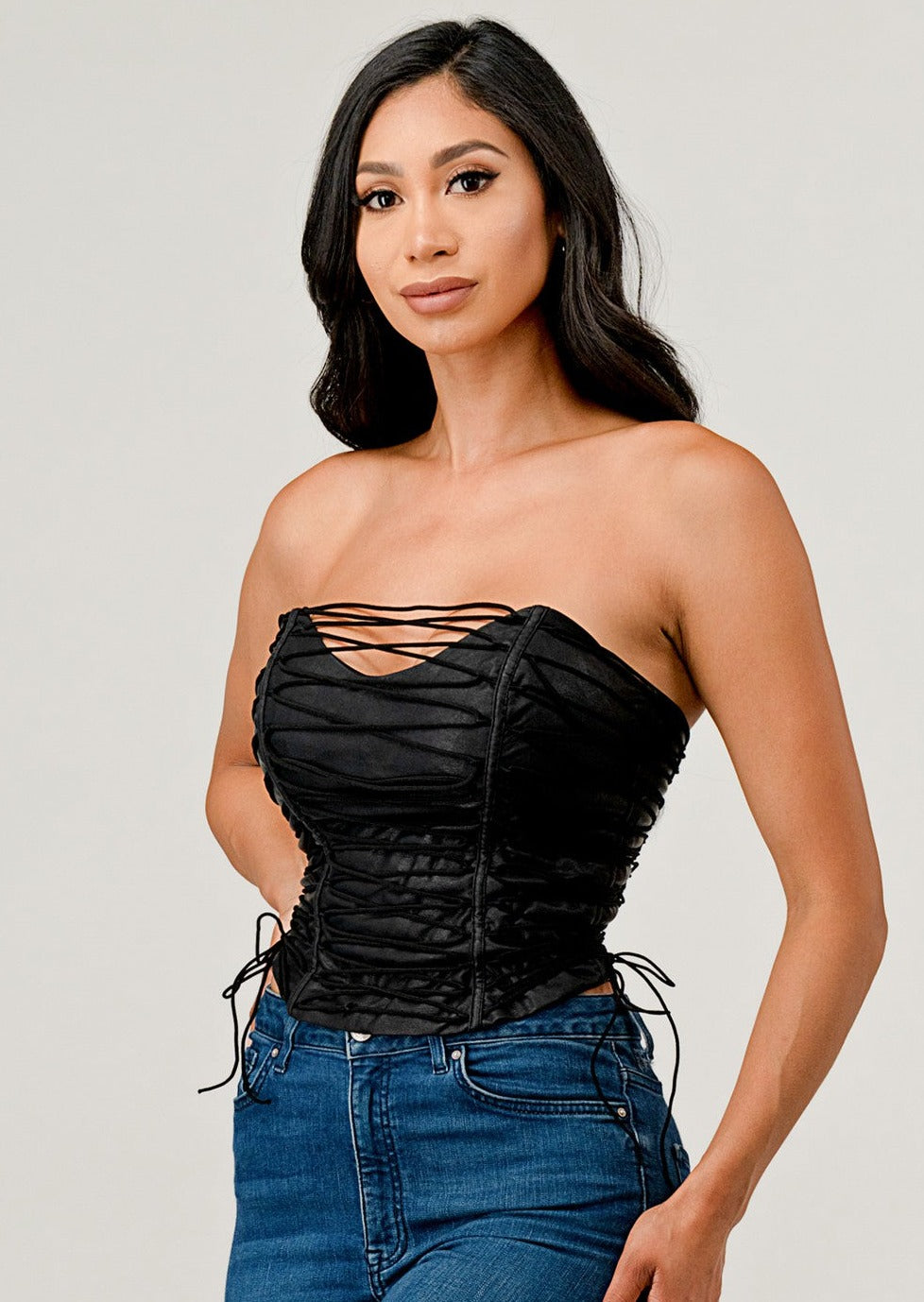 Faux Leather Corset Top