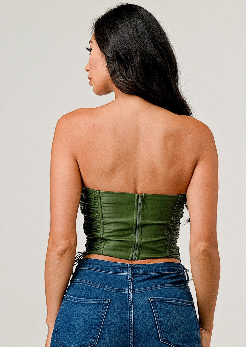 Faux Leather Corset Top