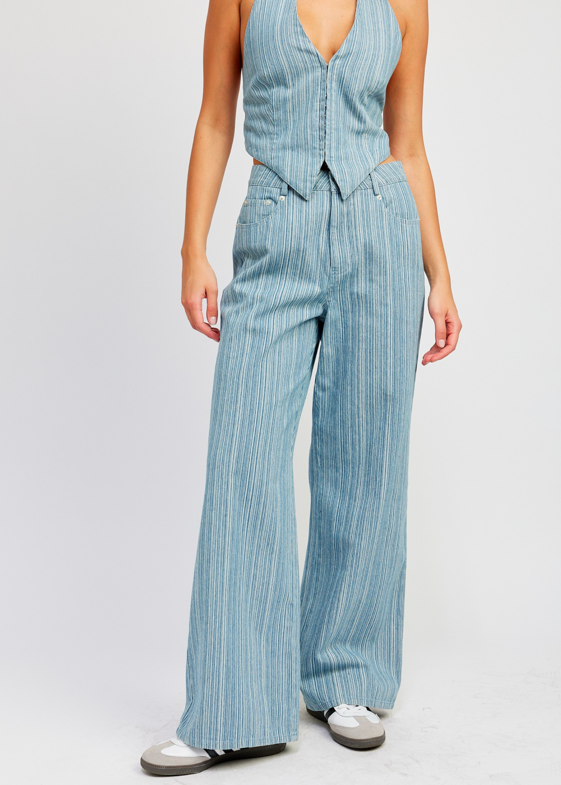 MID RISE WIDE LEG PANTS