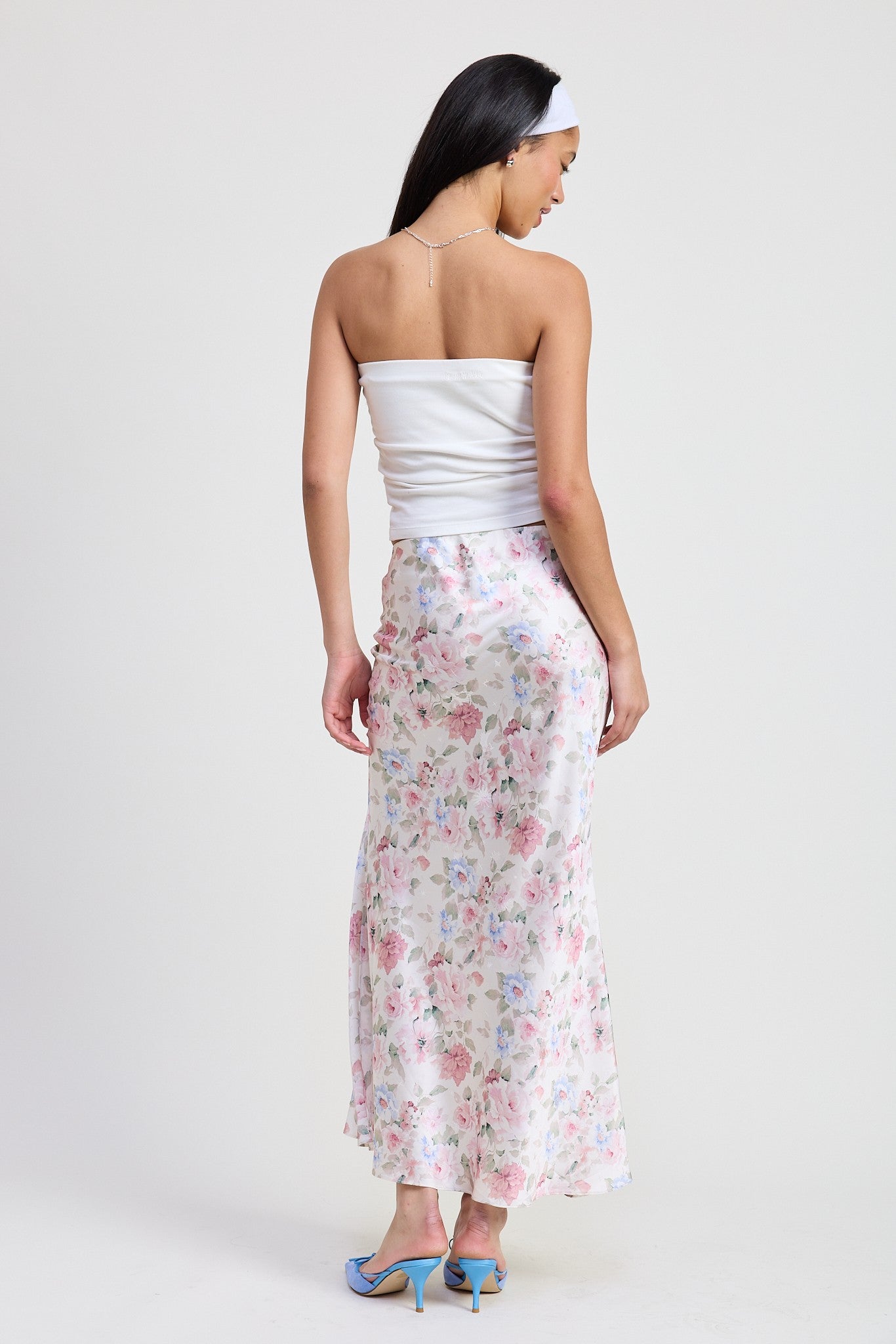 BIAS FLORAL MAXI SKIRT
