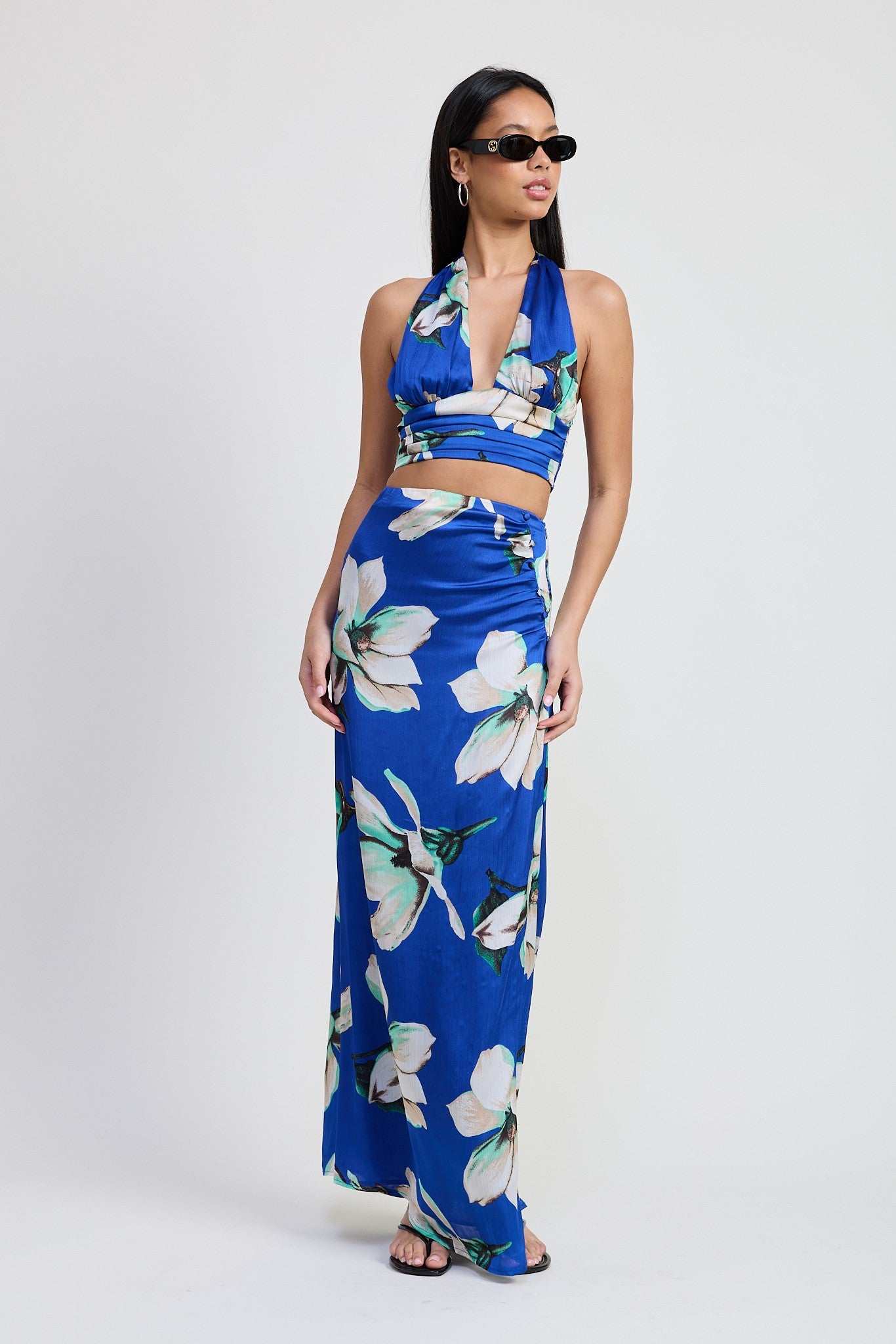 HALTER NECK FLORAL TOP