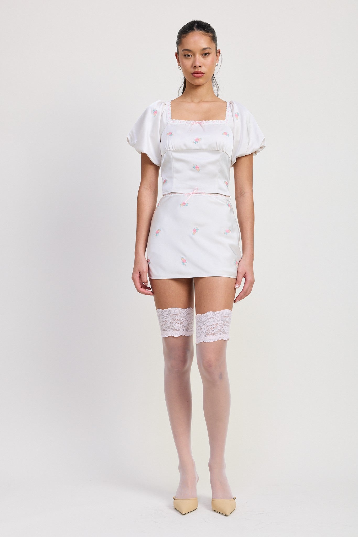 MINI SATIN BIAS SKIRT