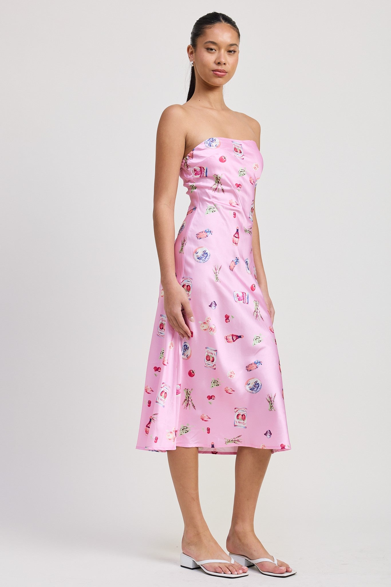 BIAS CUT TUBE MIDI DRESS