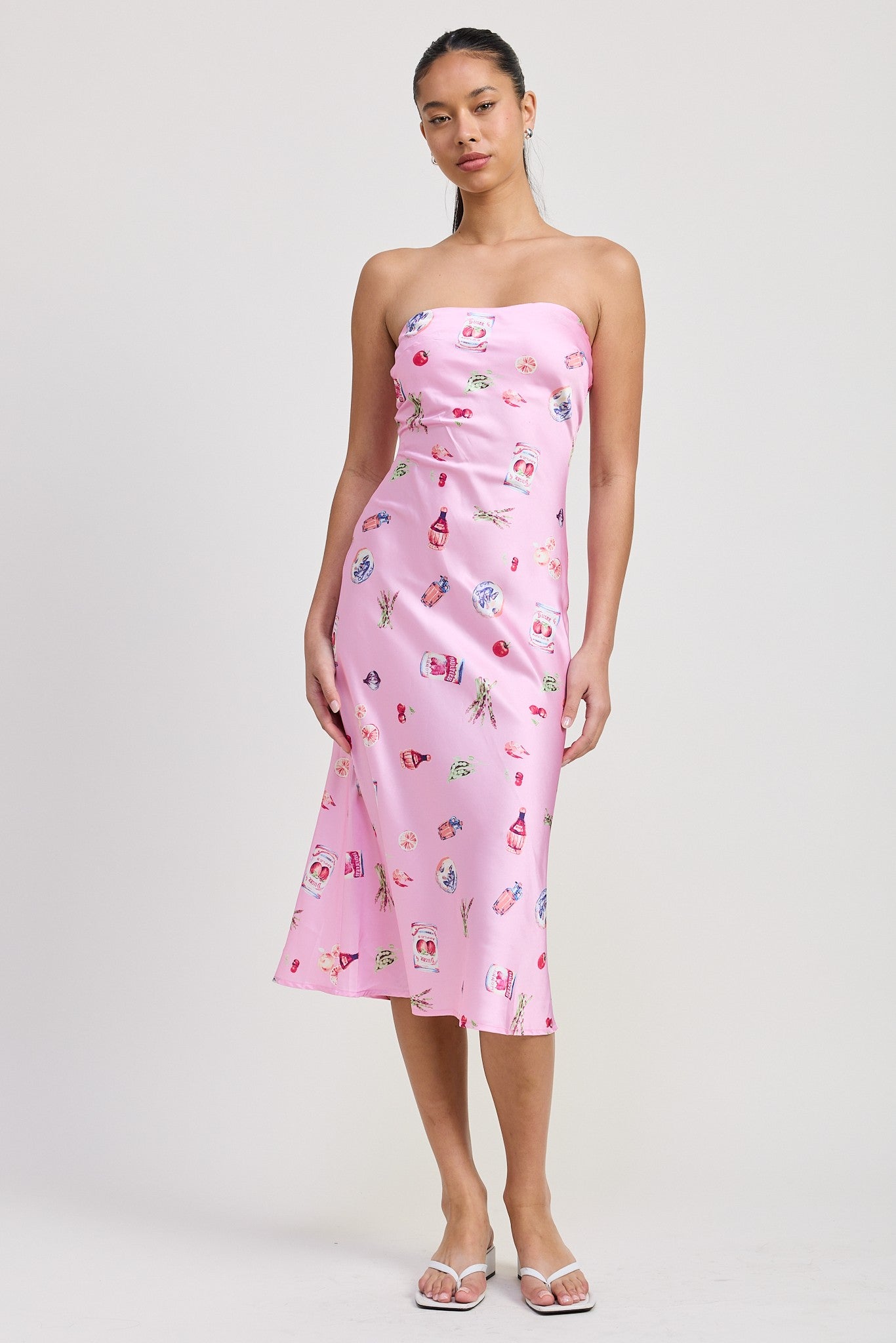 BIAS CUT TUBE MIDI DRESS