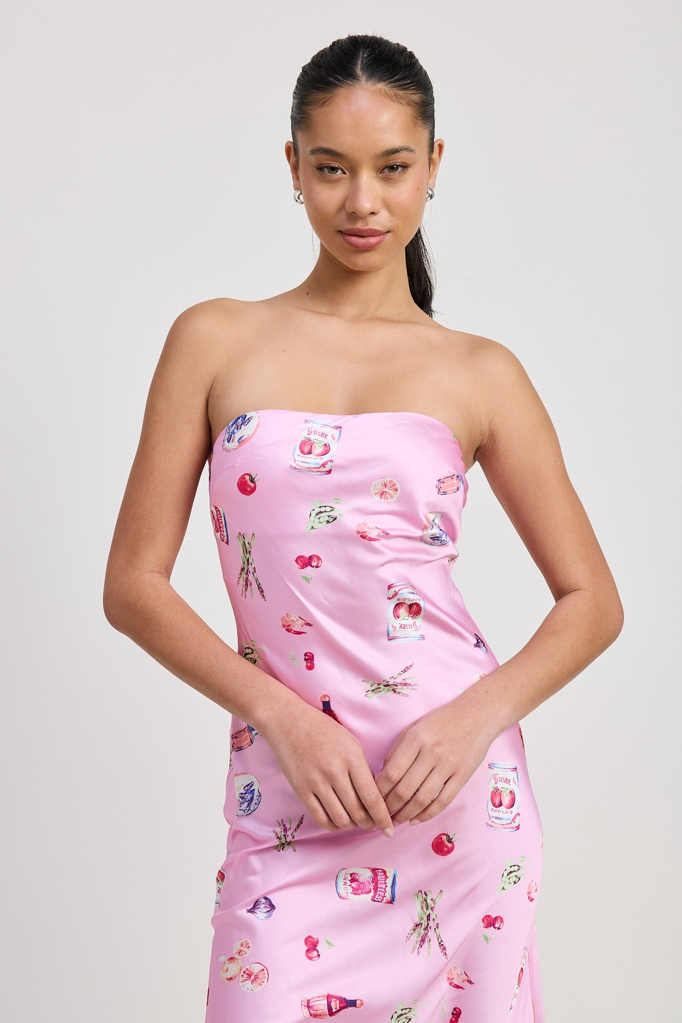 BIAS CUT TUBE MIDI DRESS