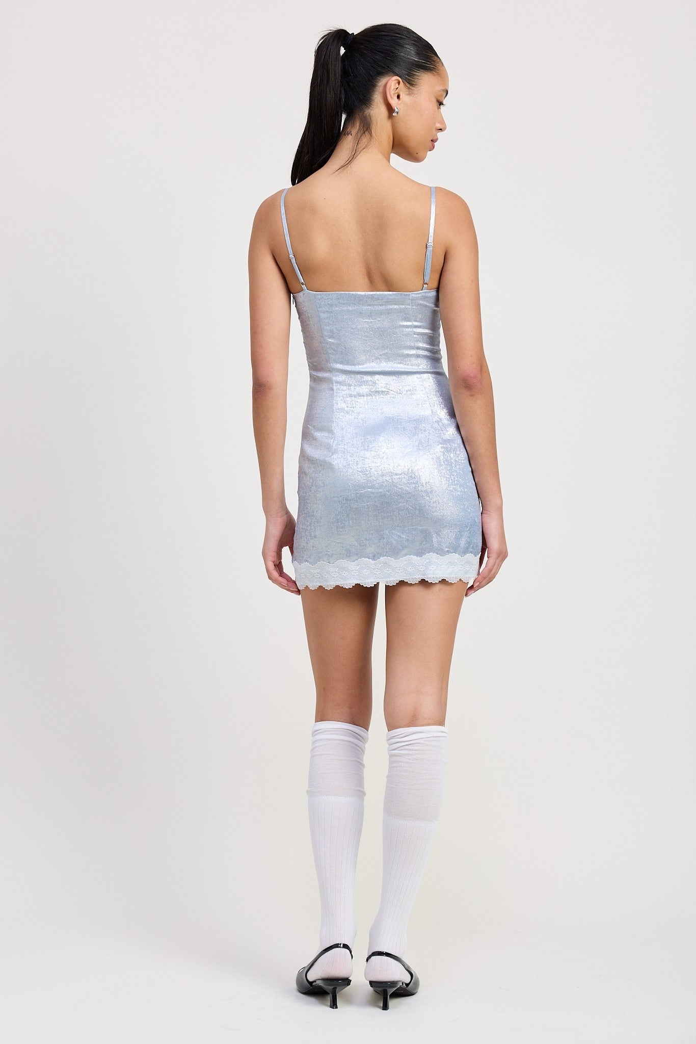 LACE HEM MINI DRESS
