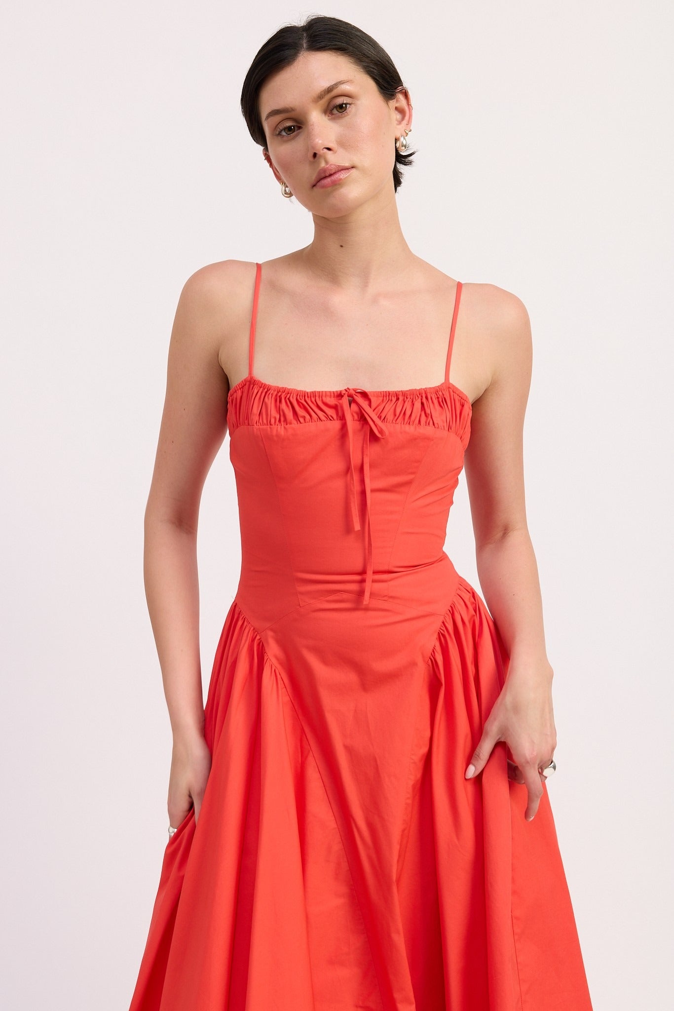 CORSET BUSTIER MIDI A LINE DRESS