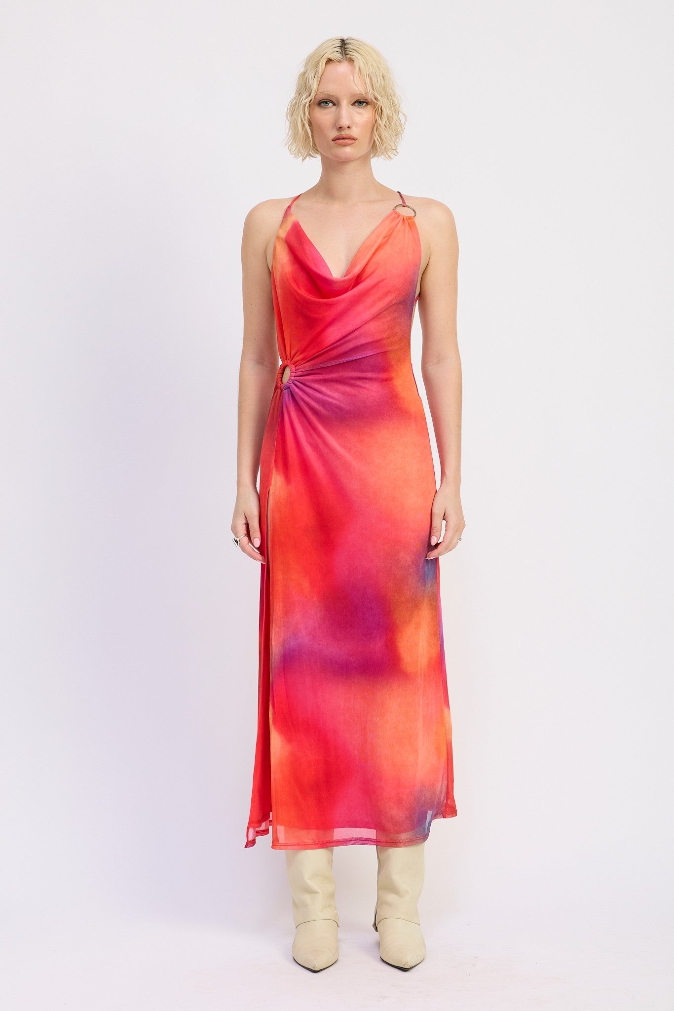 MESH CROSSBACK MAXI DRESS