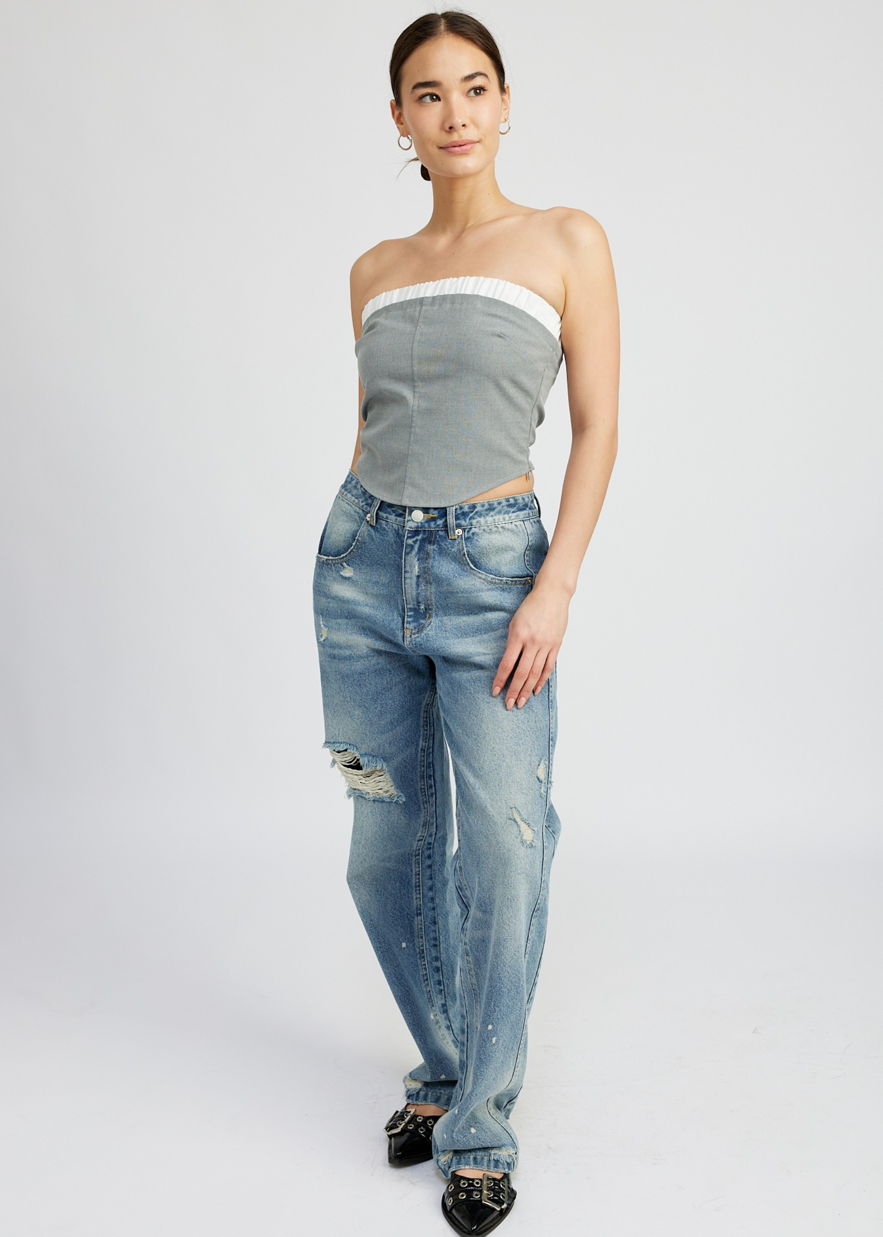 Contrasted Tube Top