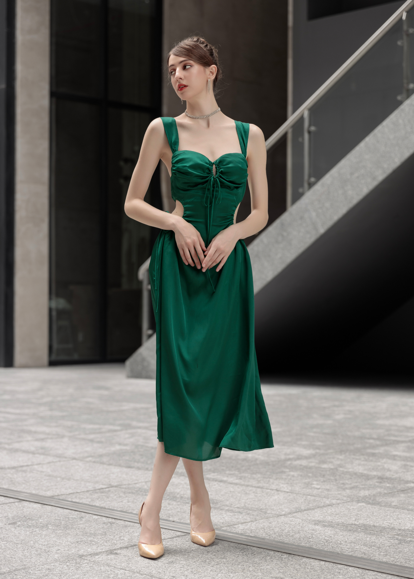 Lumina A-line Midi dress