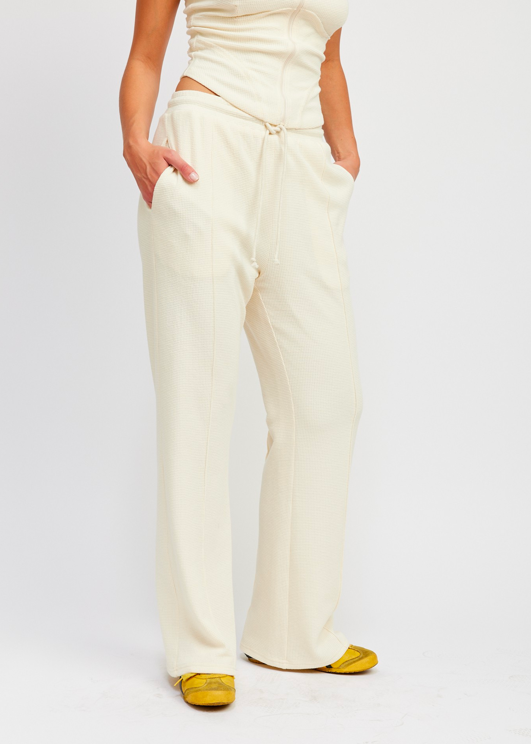 High Waist Pants With Drawstrings