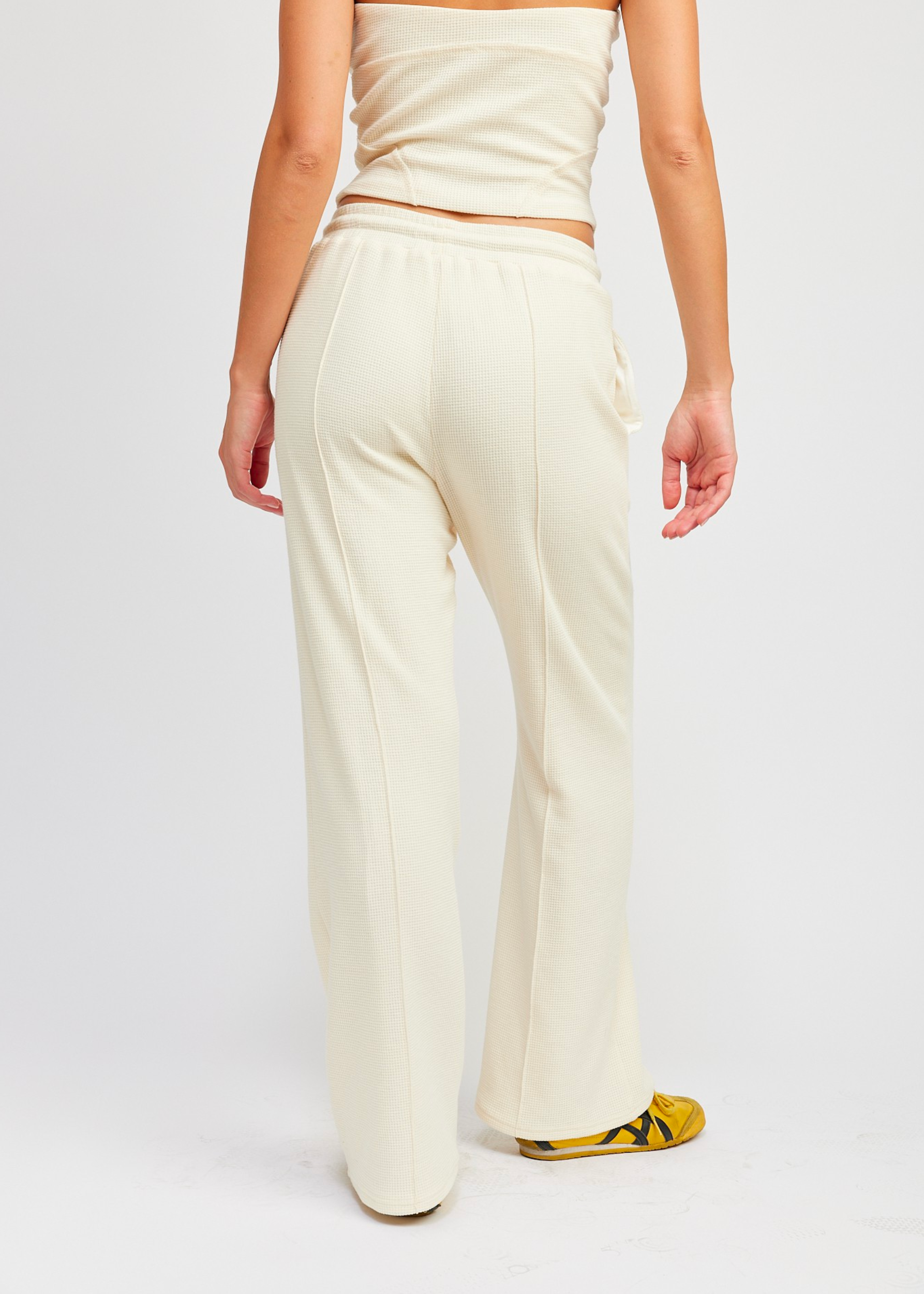 High Waist Pants With Drawstrings