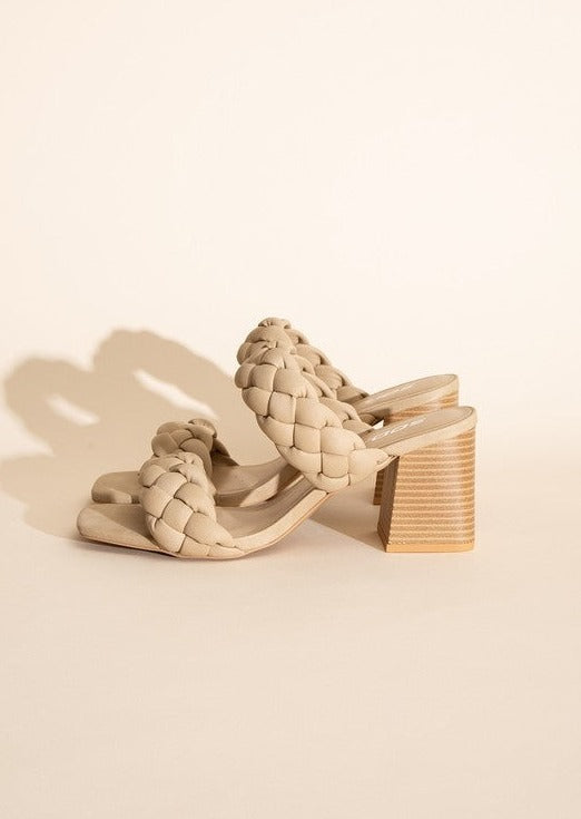 BUGGY-S Braided Stras Mule Heels