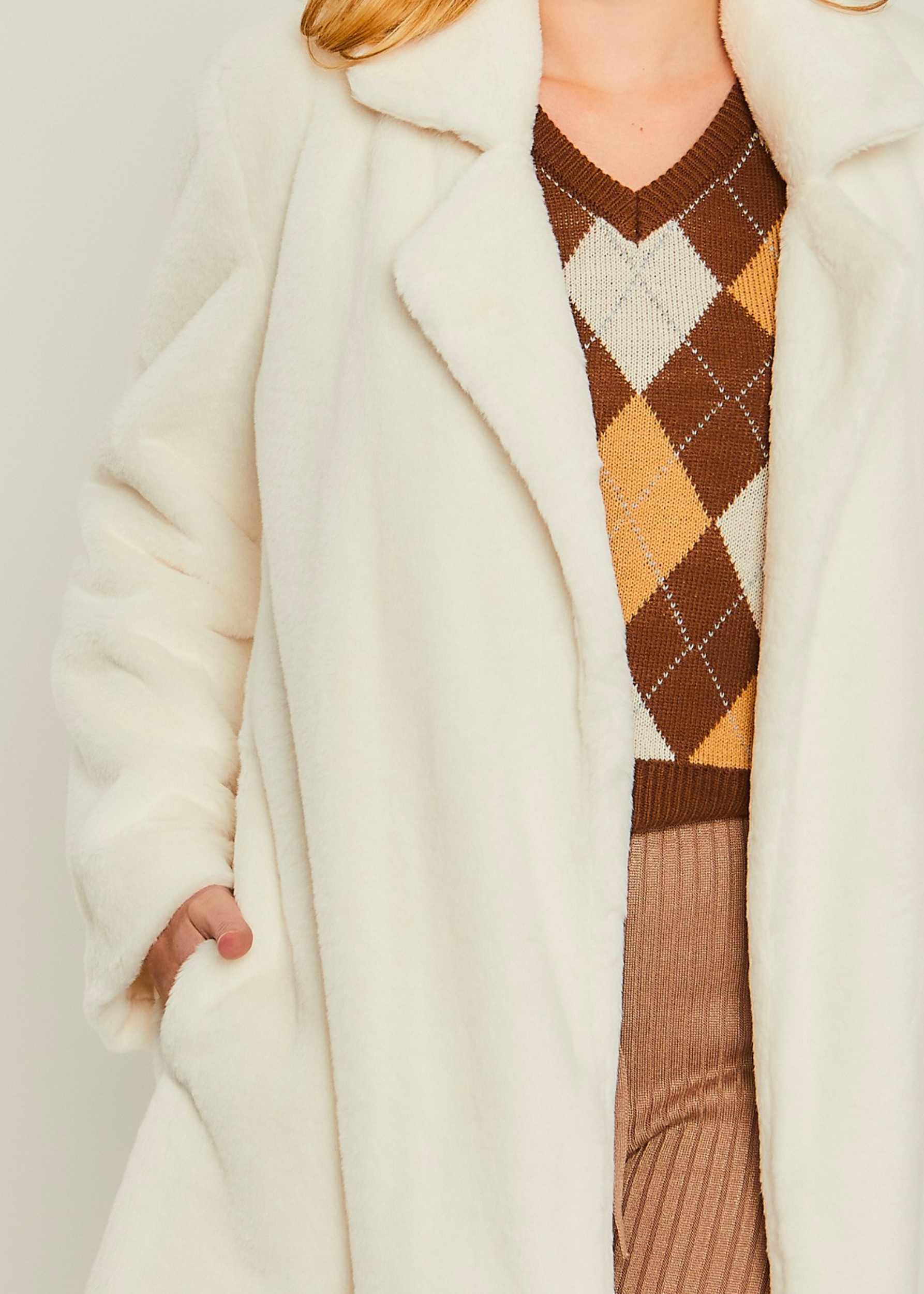 Woven Solid Teddy Collar Coat