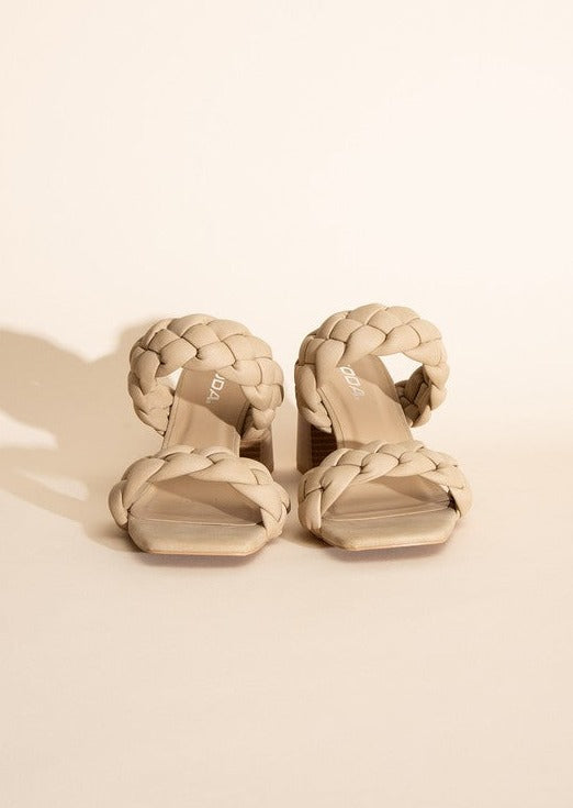 BUGGY-S Braided Stras Mule Heels