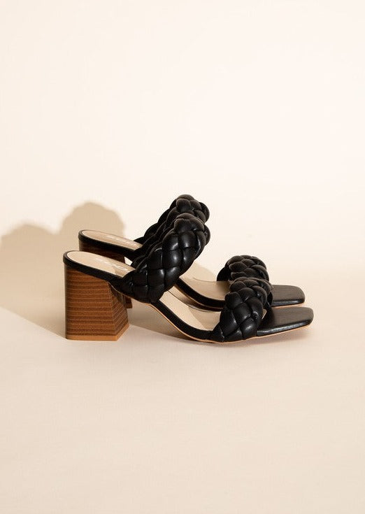 BUGGY-S Braided Stras Mule Heels