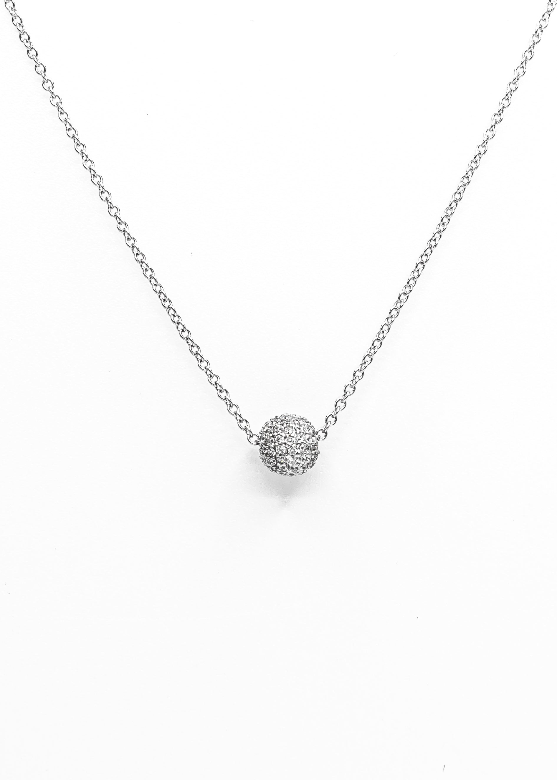 Slide Ball Pendant Silver Necklace