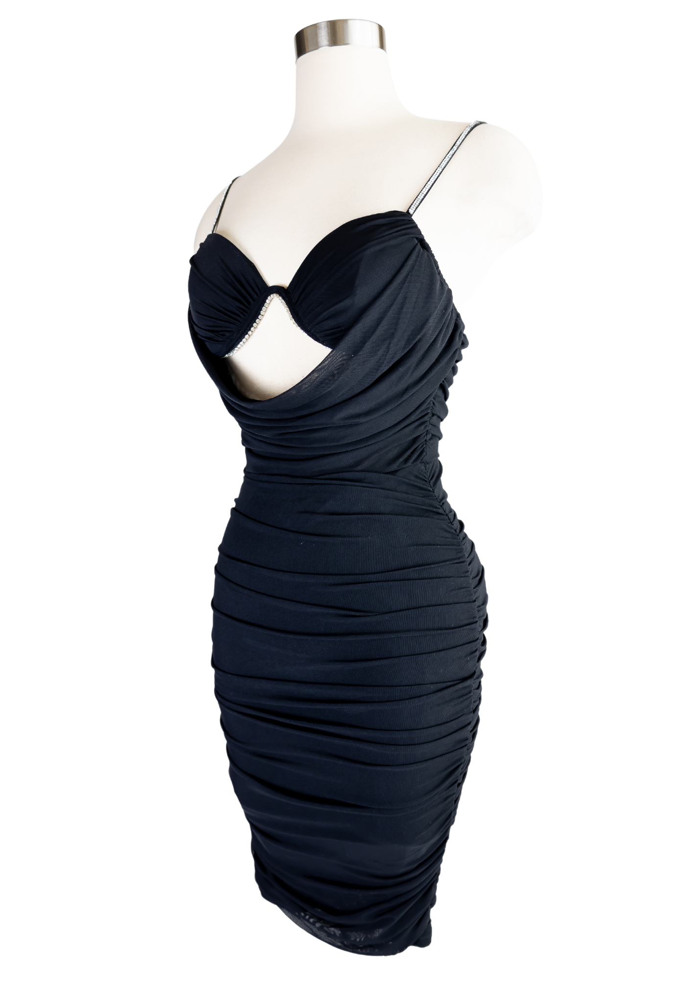 The Casey midi dress is the epitome of sophisticated glamor. It has adjustable shoulder straps, a zipper at the back, and underwire cups. Casey dress has a tight cut for a bodycon fit with draped skirt