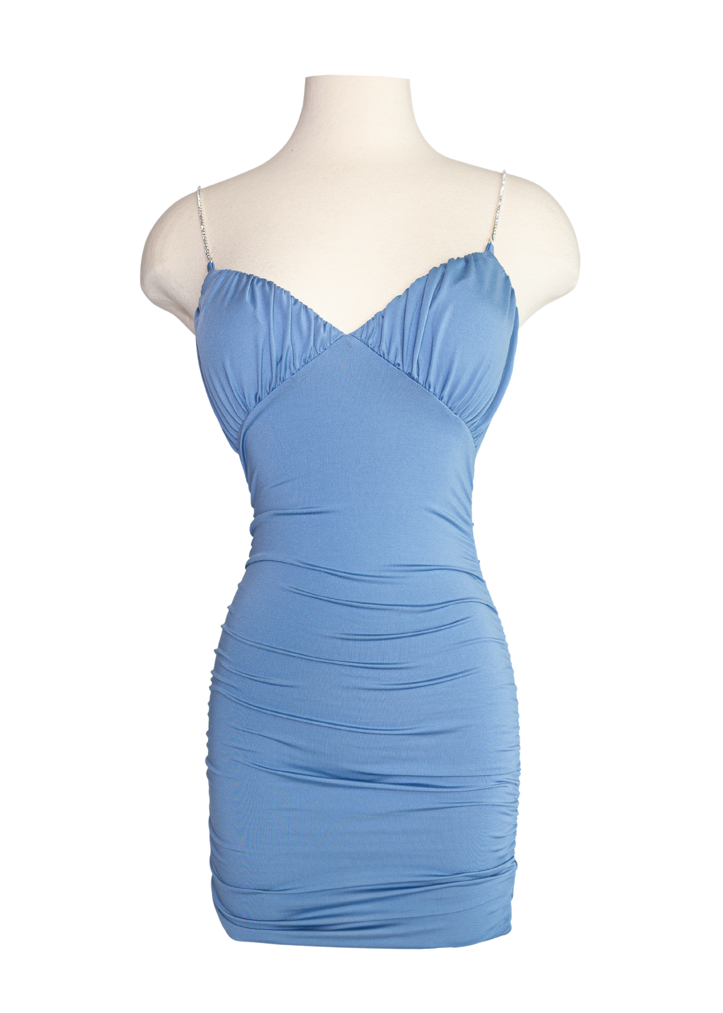 Ruched Sides With Rhinestone Mini Dress