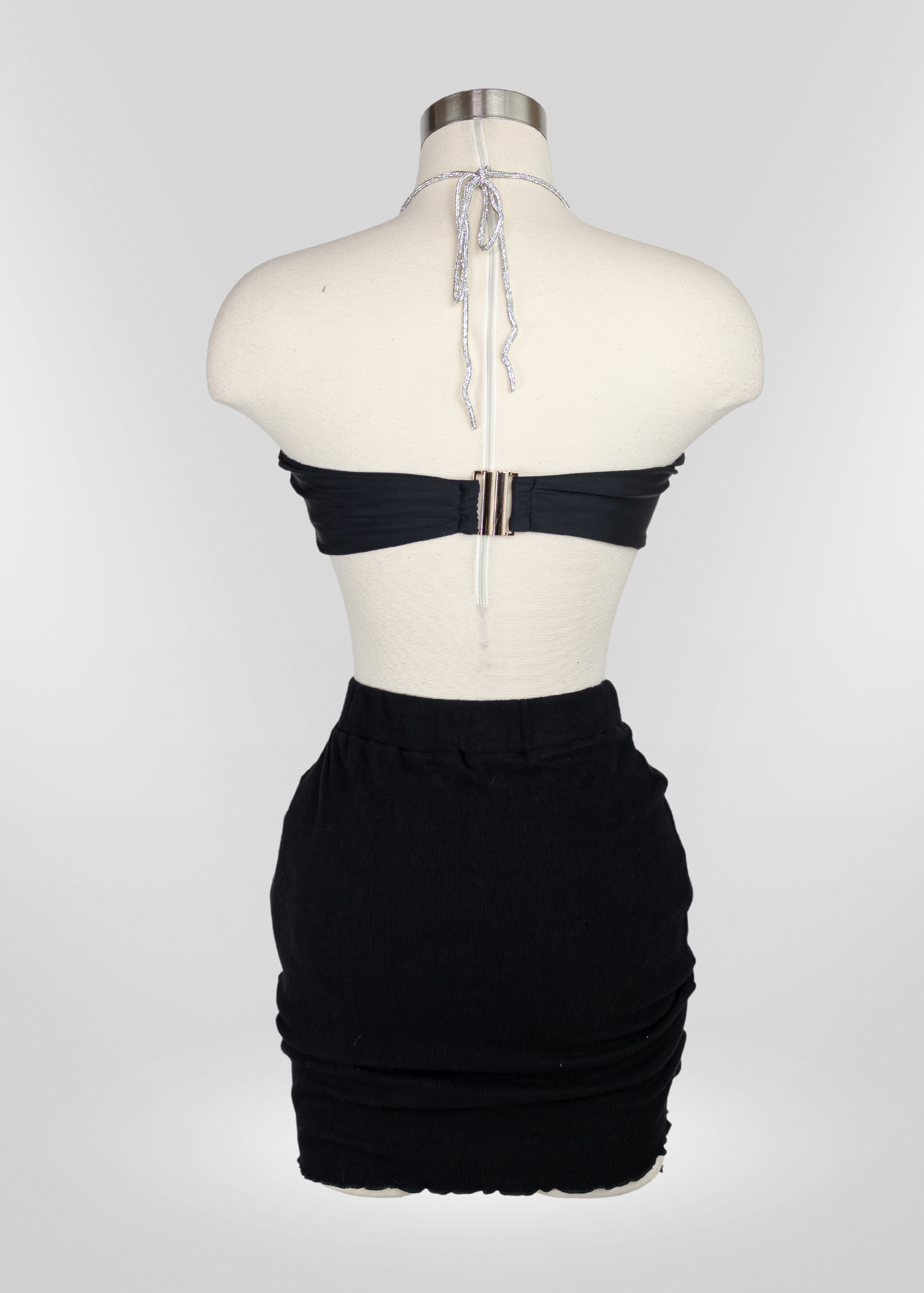 Ruched Drawstring Mini Skirt