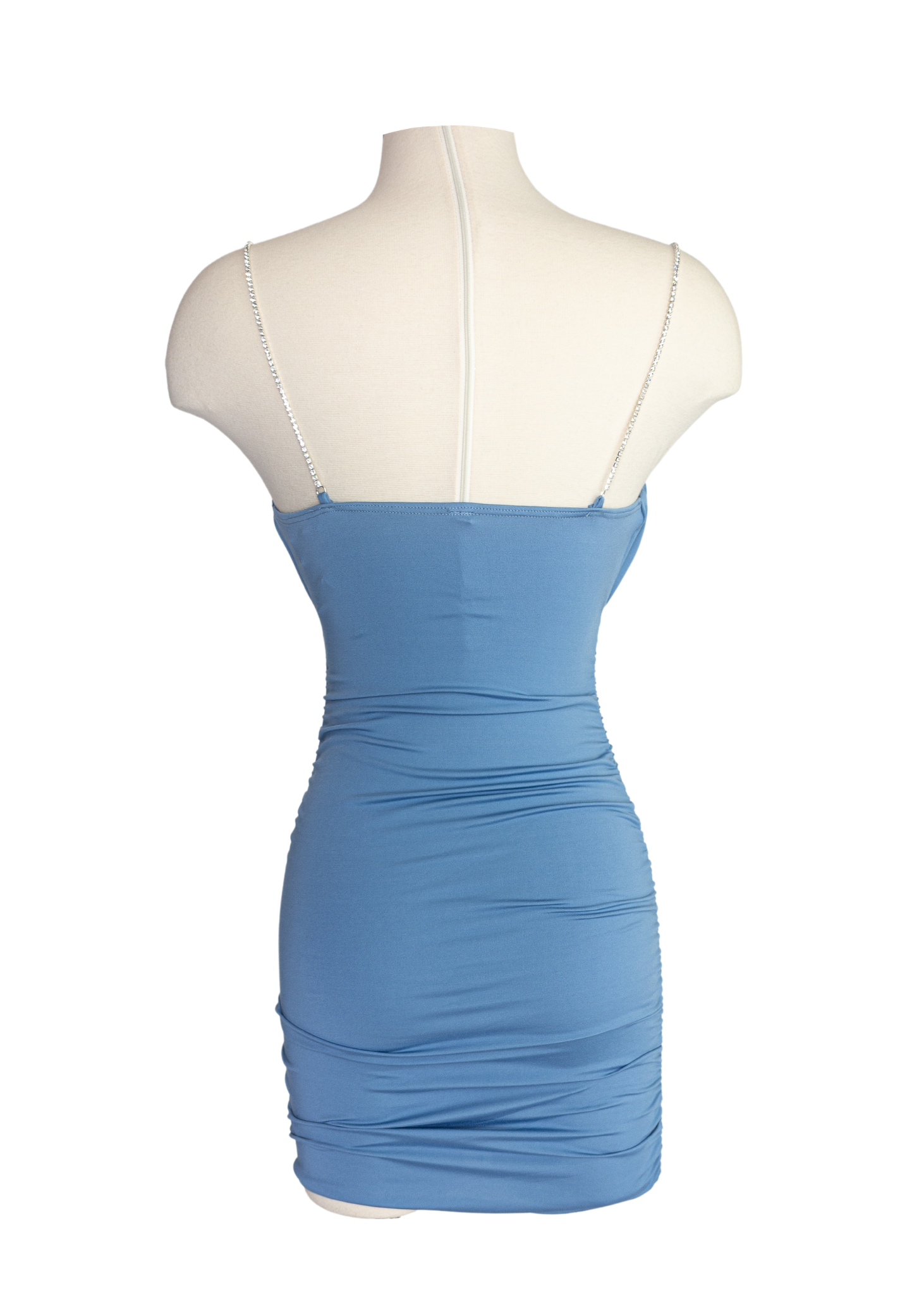 Ruched Sides With Rhinestone Mini Dress