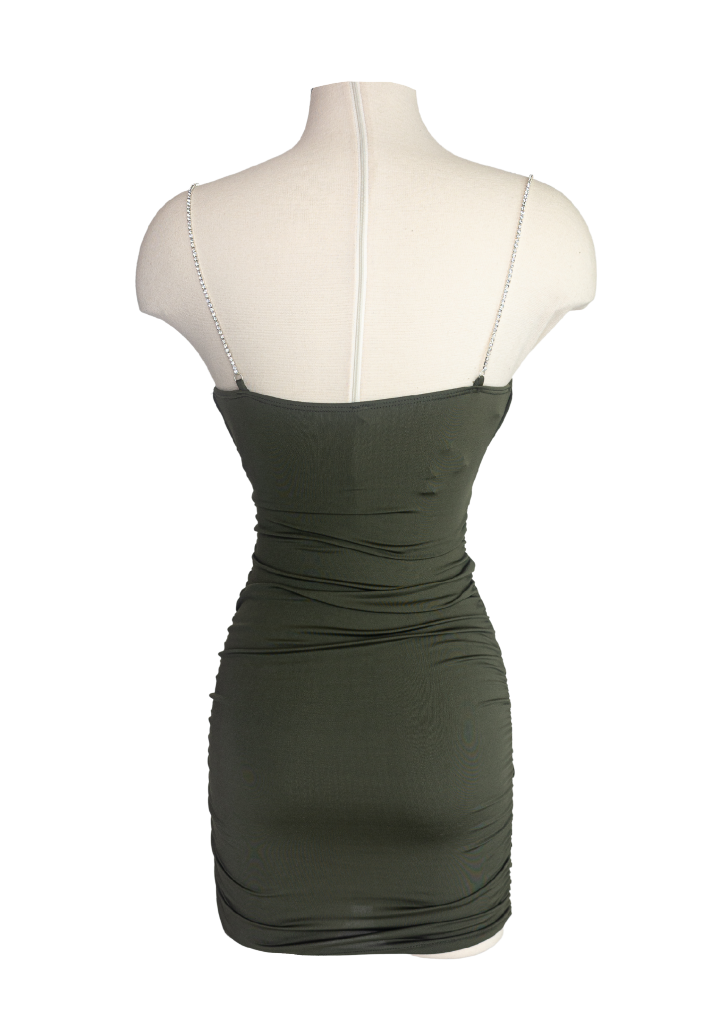 Ruched Sides With Rhinestone Mini Dress