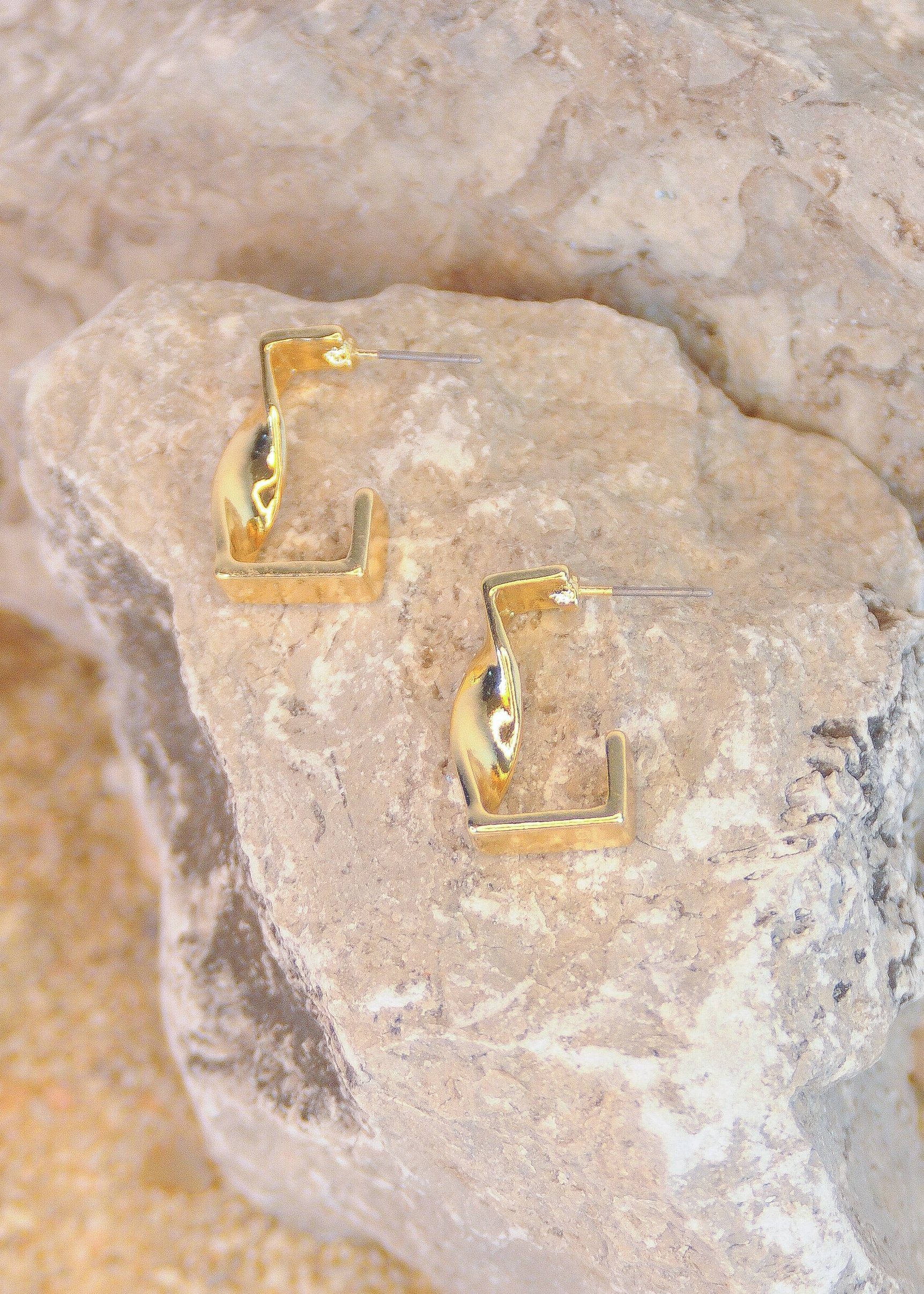 Twisted Square Hoop Earrings