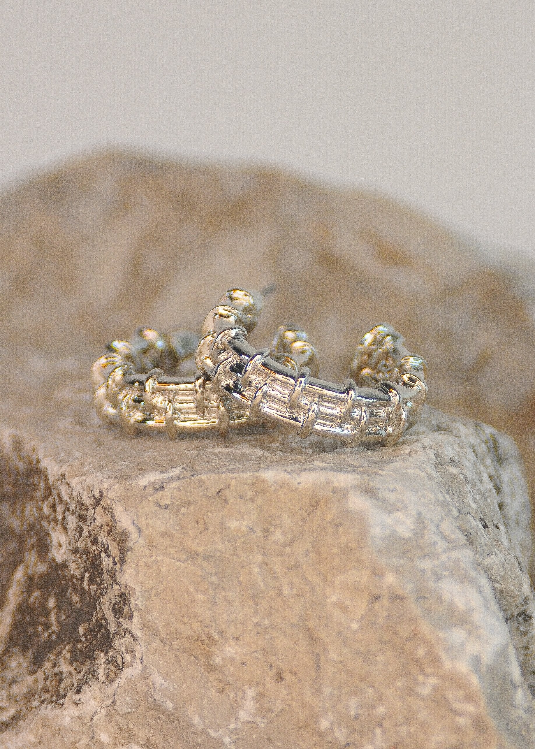 Interlocking Triple Layer Hoop Earrings