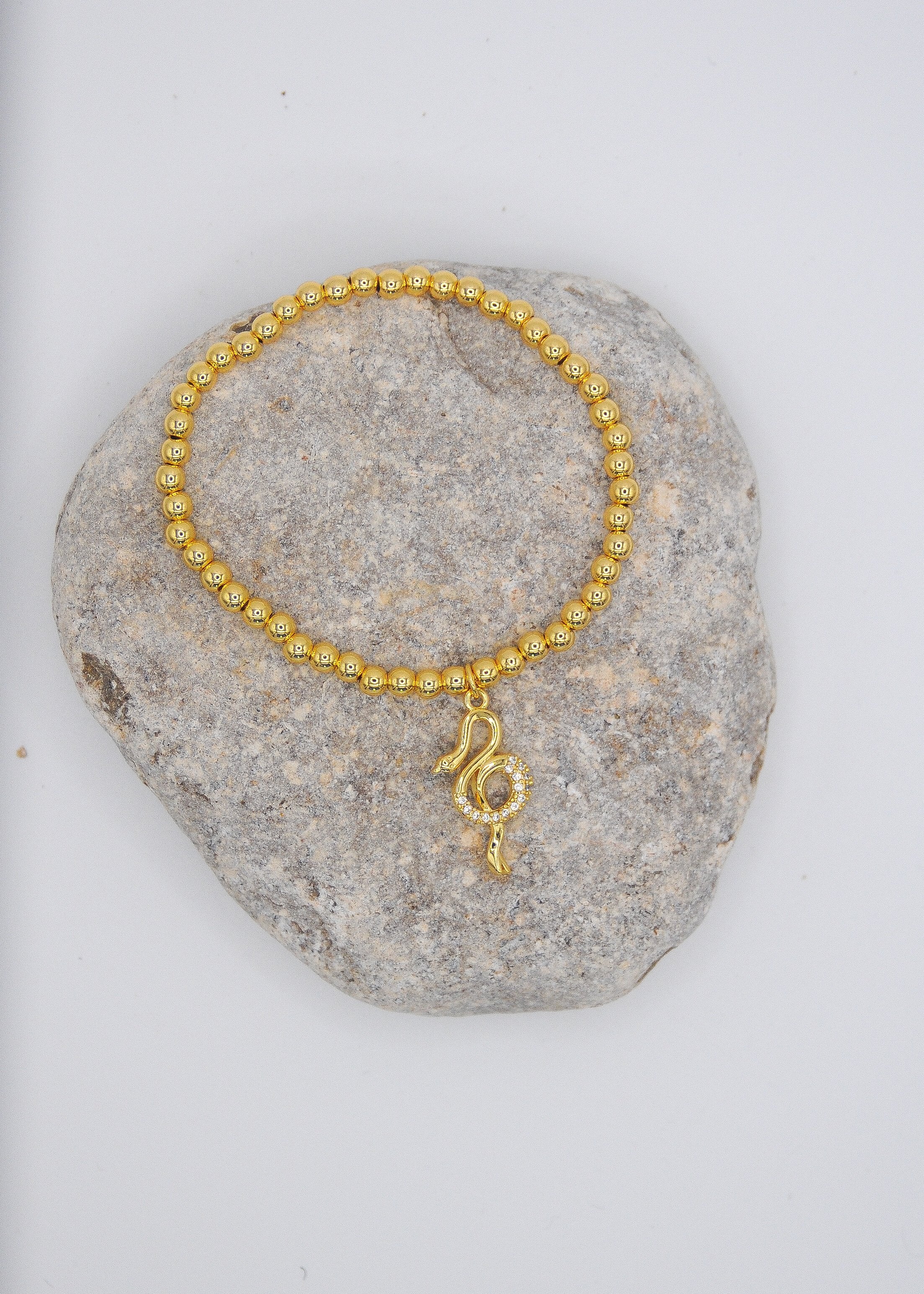 Bejeweled Snake Charm Bracelet