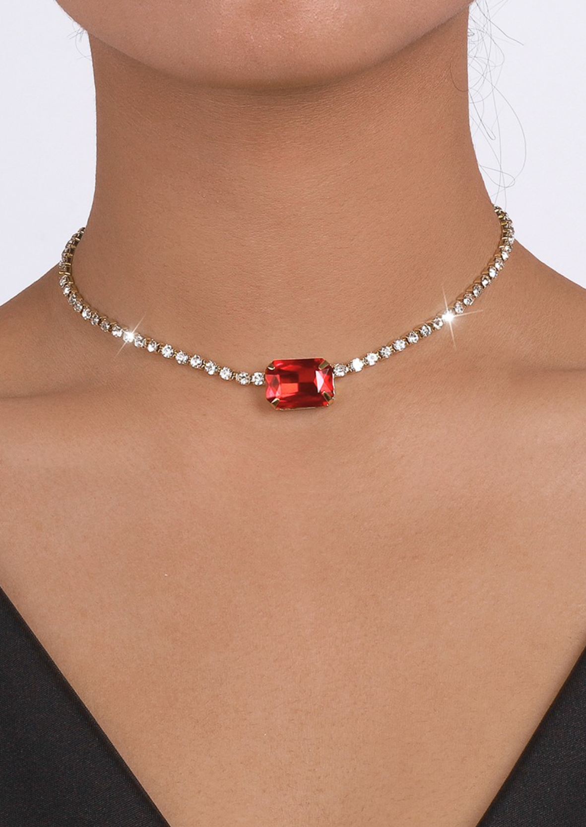 Large Crystal Choker Necklace