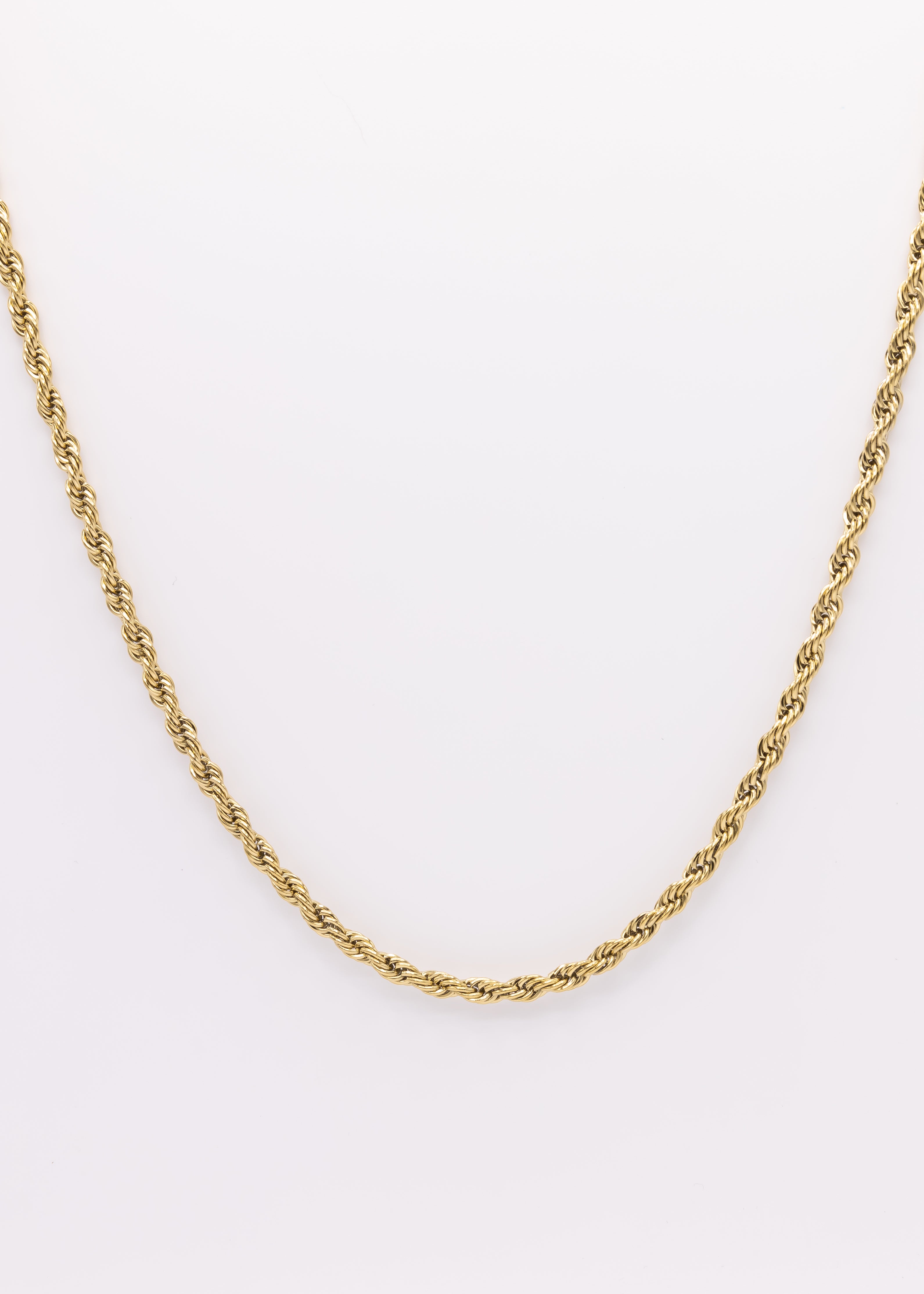 Gold Rope Chain Necklace (14K Gold Plated Stainless Steel)