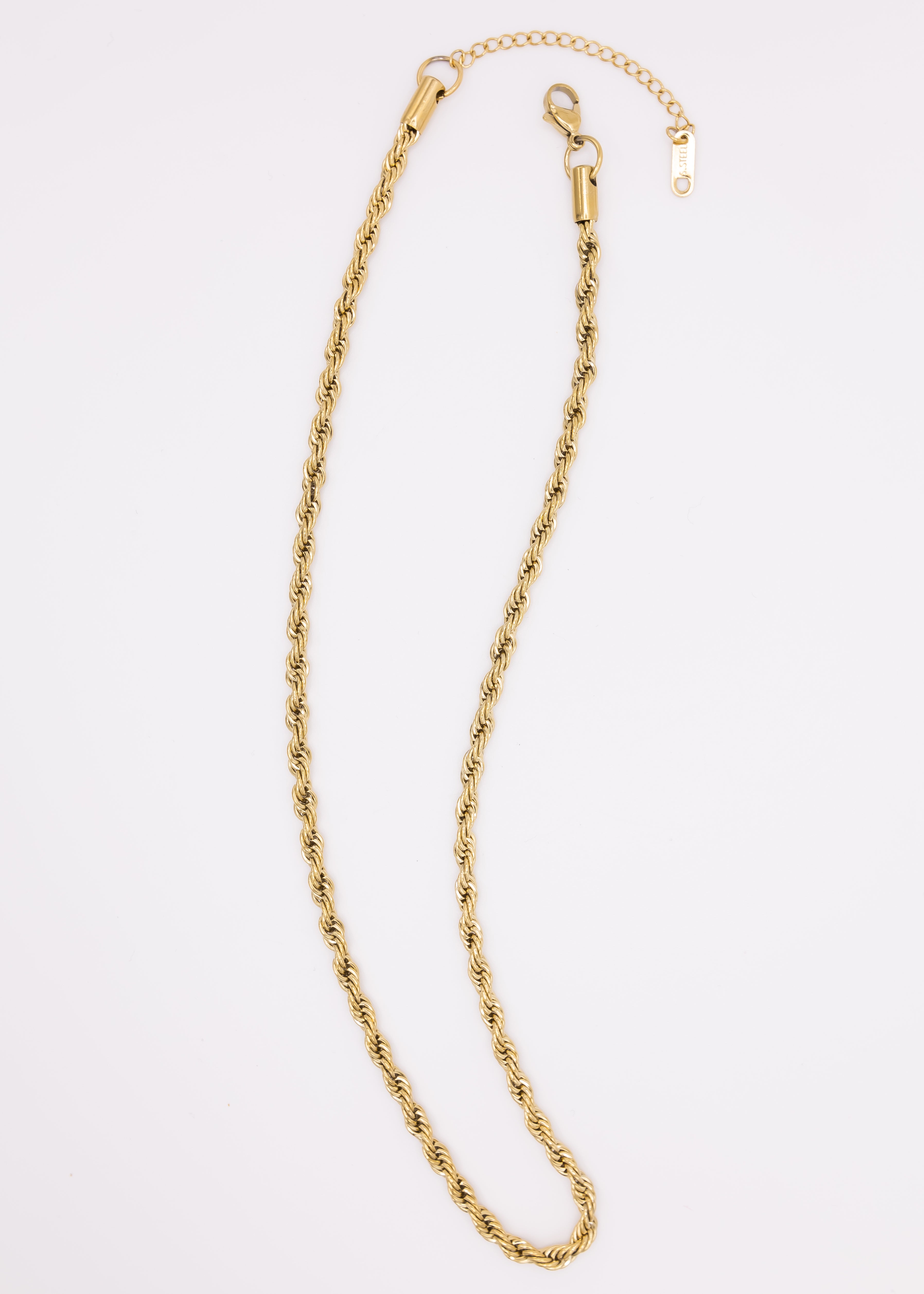 Gold Rope Chain Necklace (14K Gold Plated Stainless Steel)