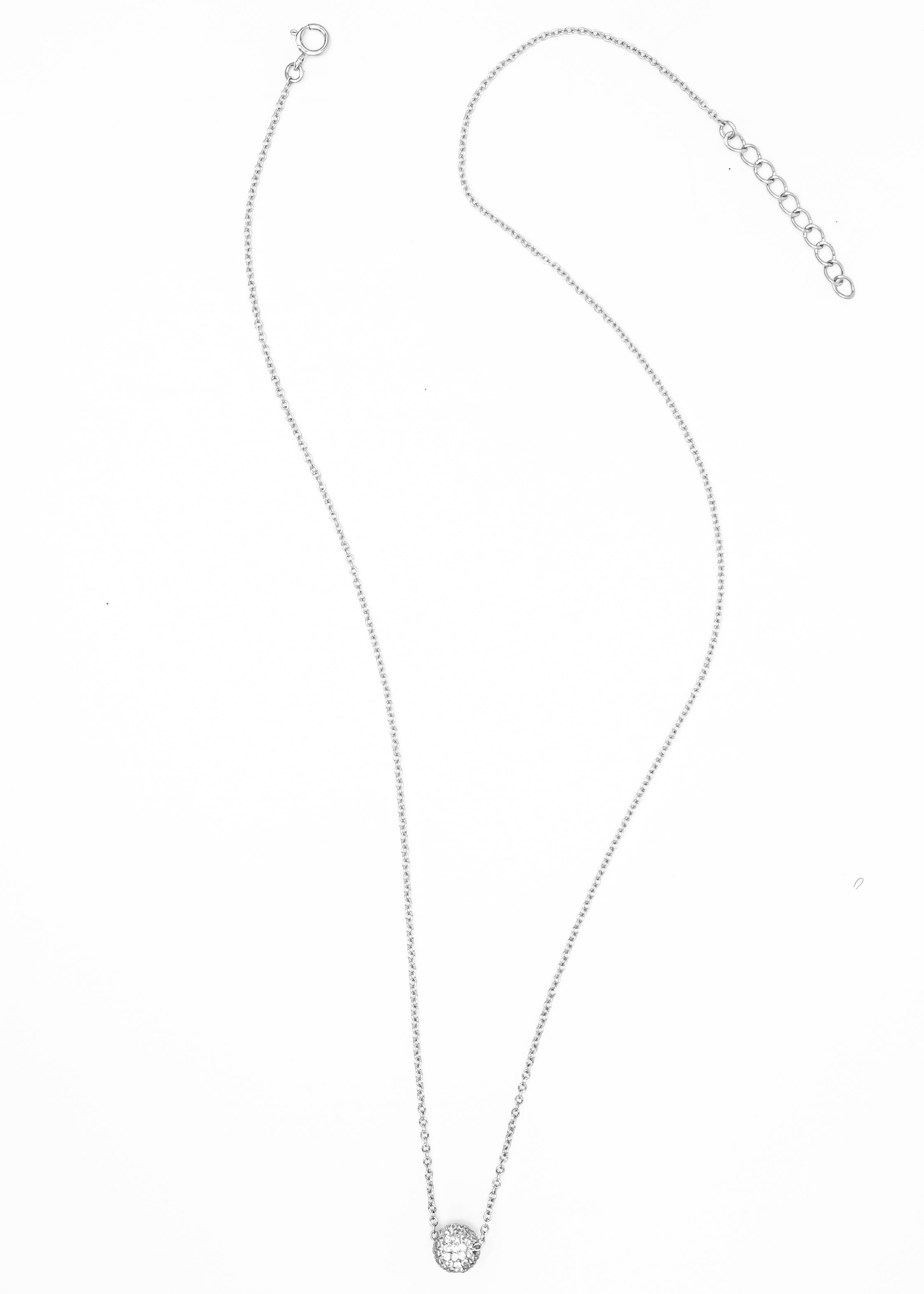 Slide Ball Pendant Silver Necklace