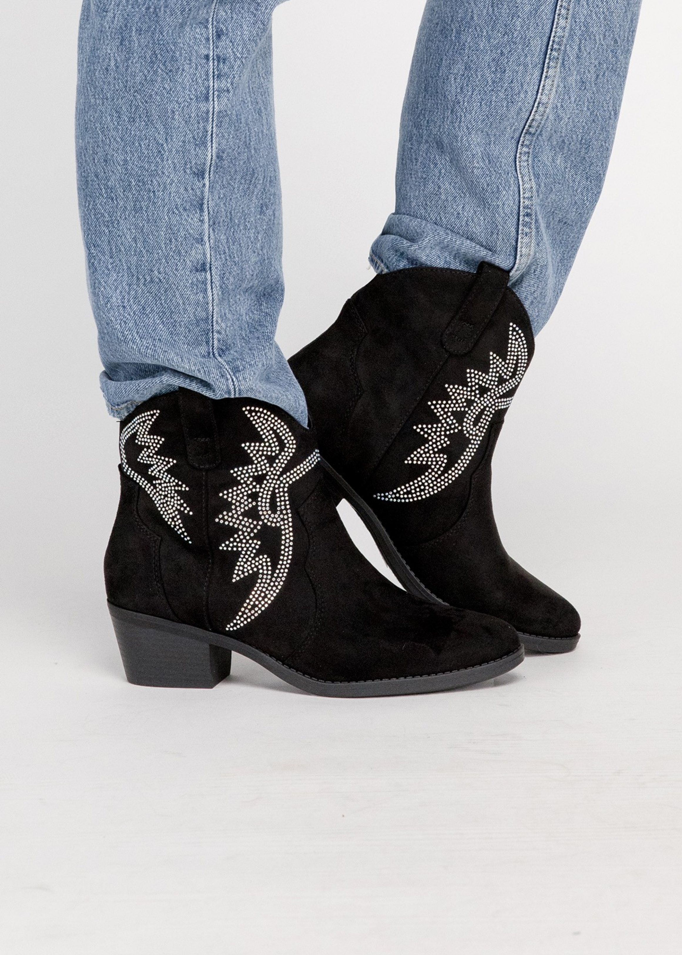 RONAN Rhinestone Western Booties