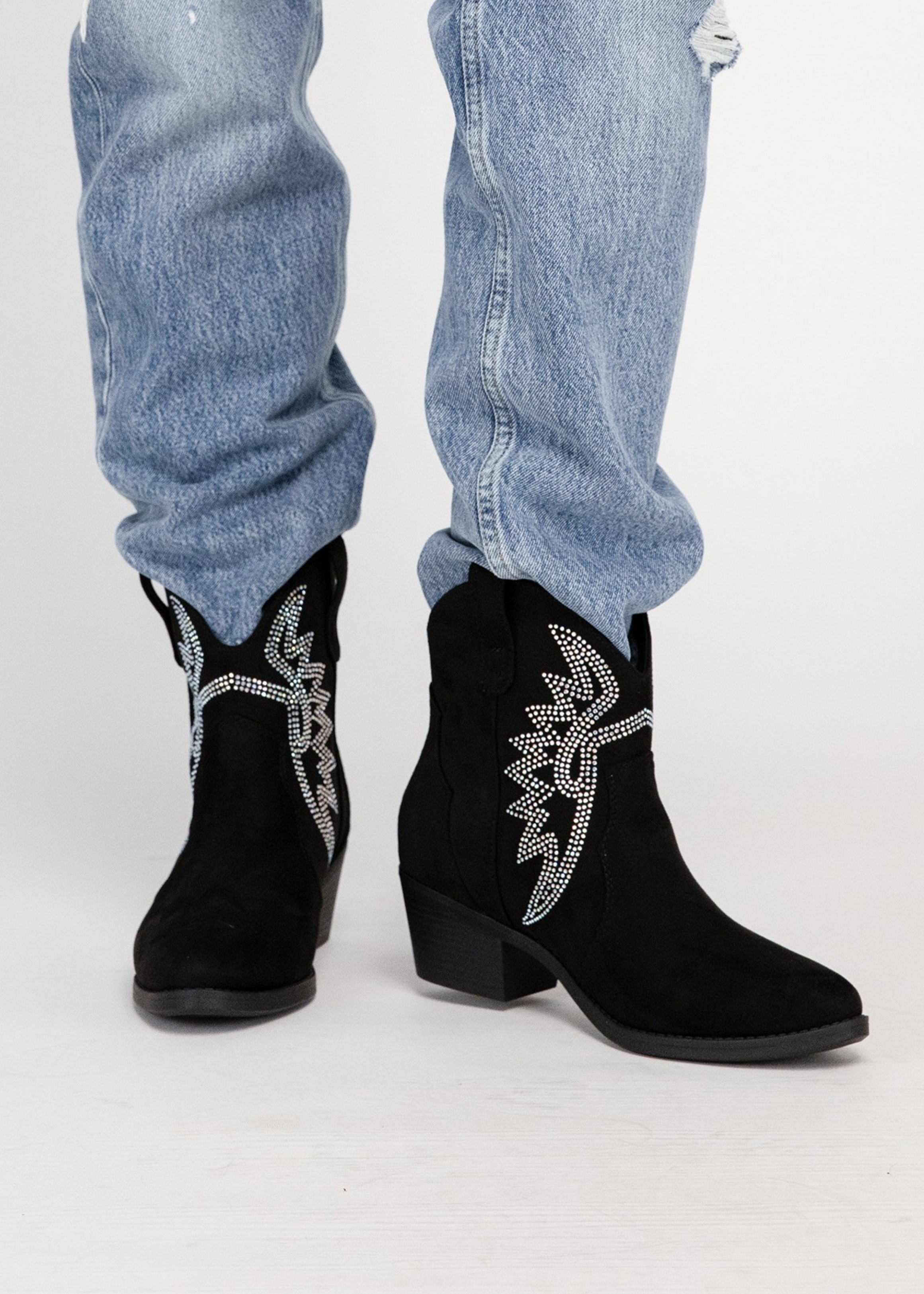 RONAN Rhinestone Western Booties