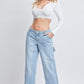 Mid-Rise Utility Straight Leg Jean