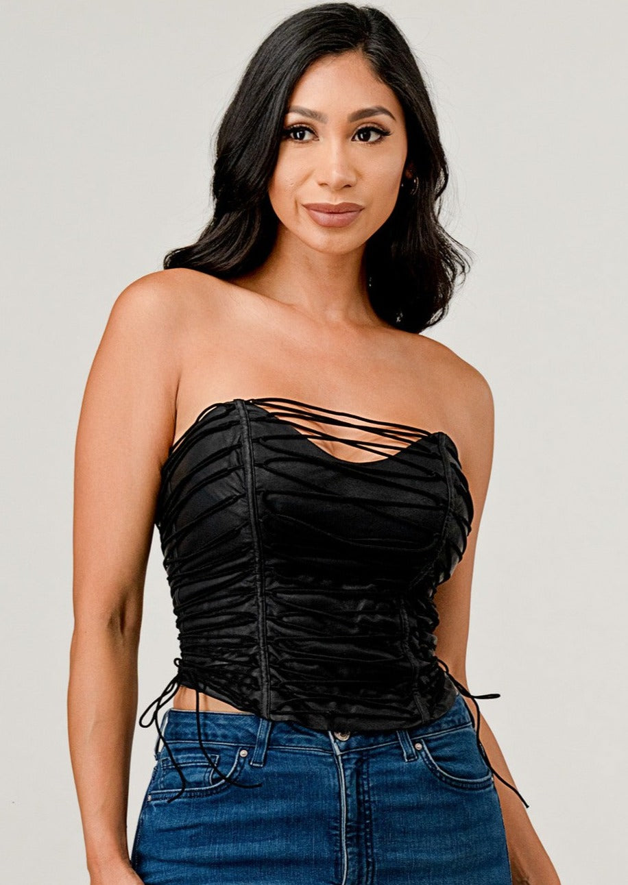 Faux Leather Corset Top