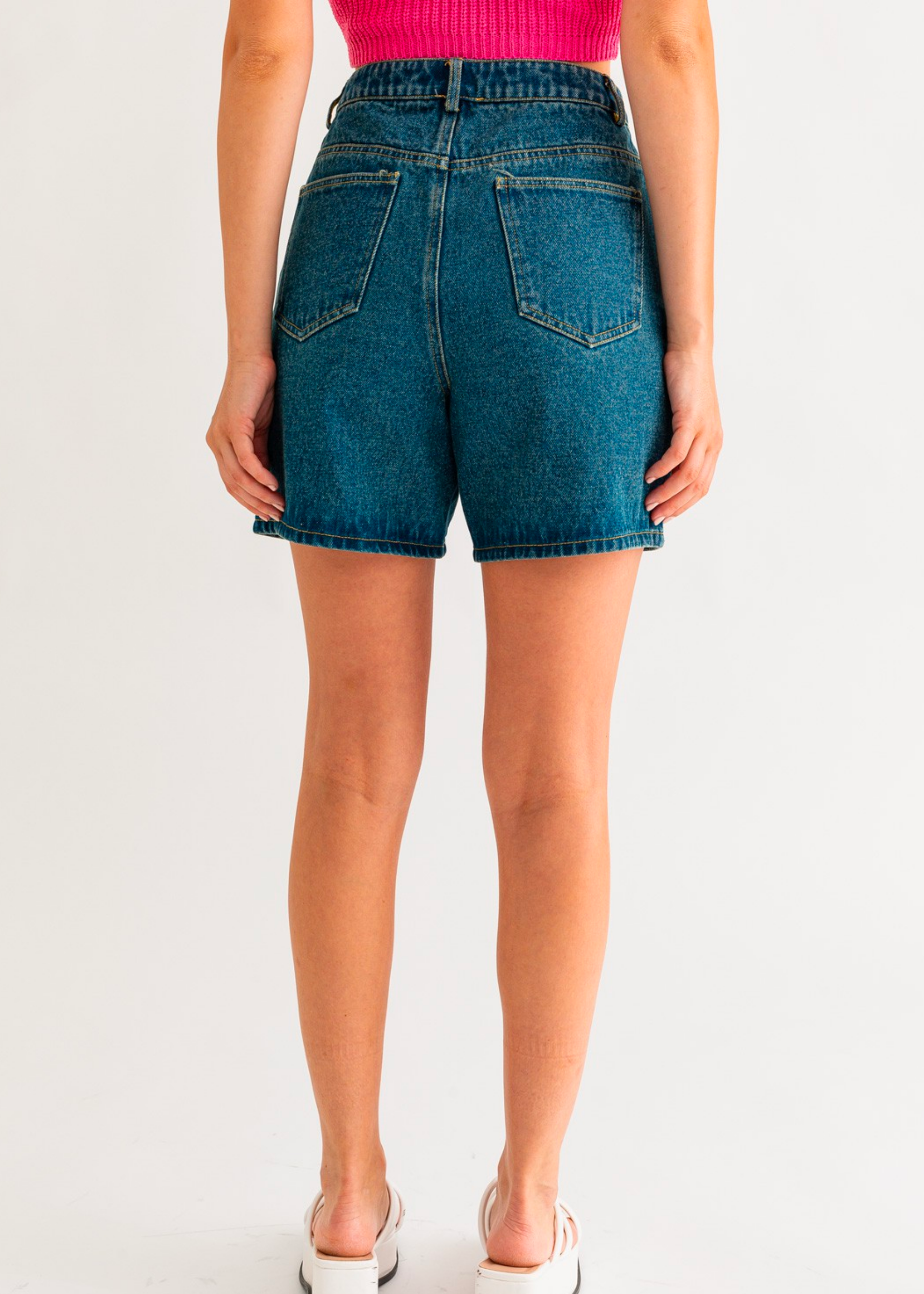 Mid-Length Denim Shorts