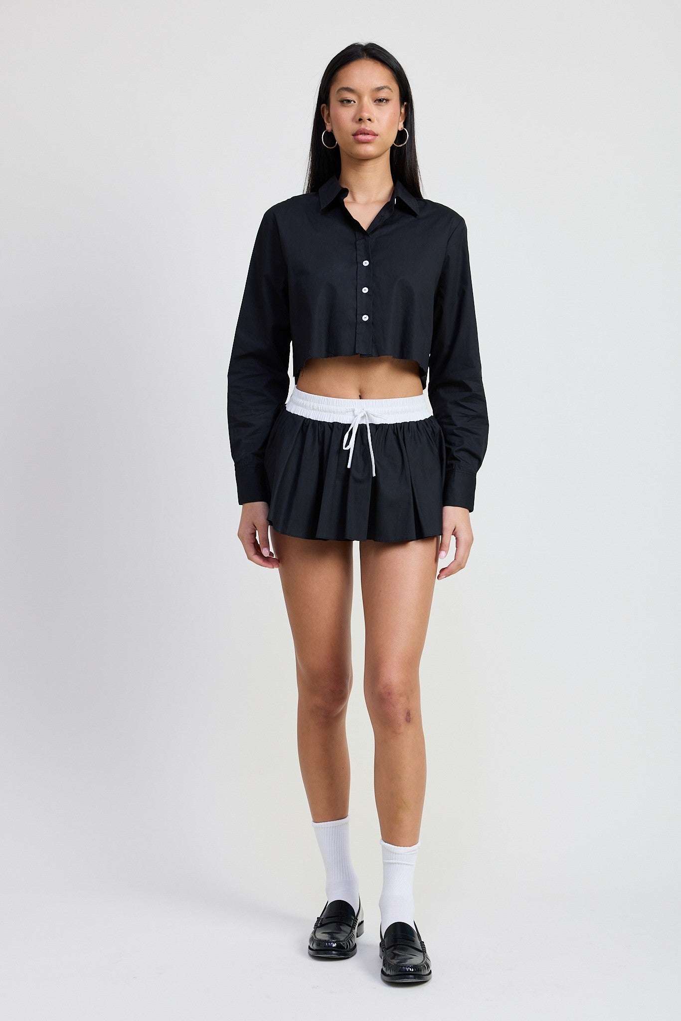 MINI CONTRAST WAISTBAND SKIRT