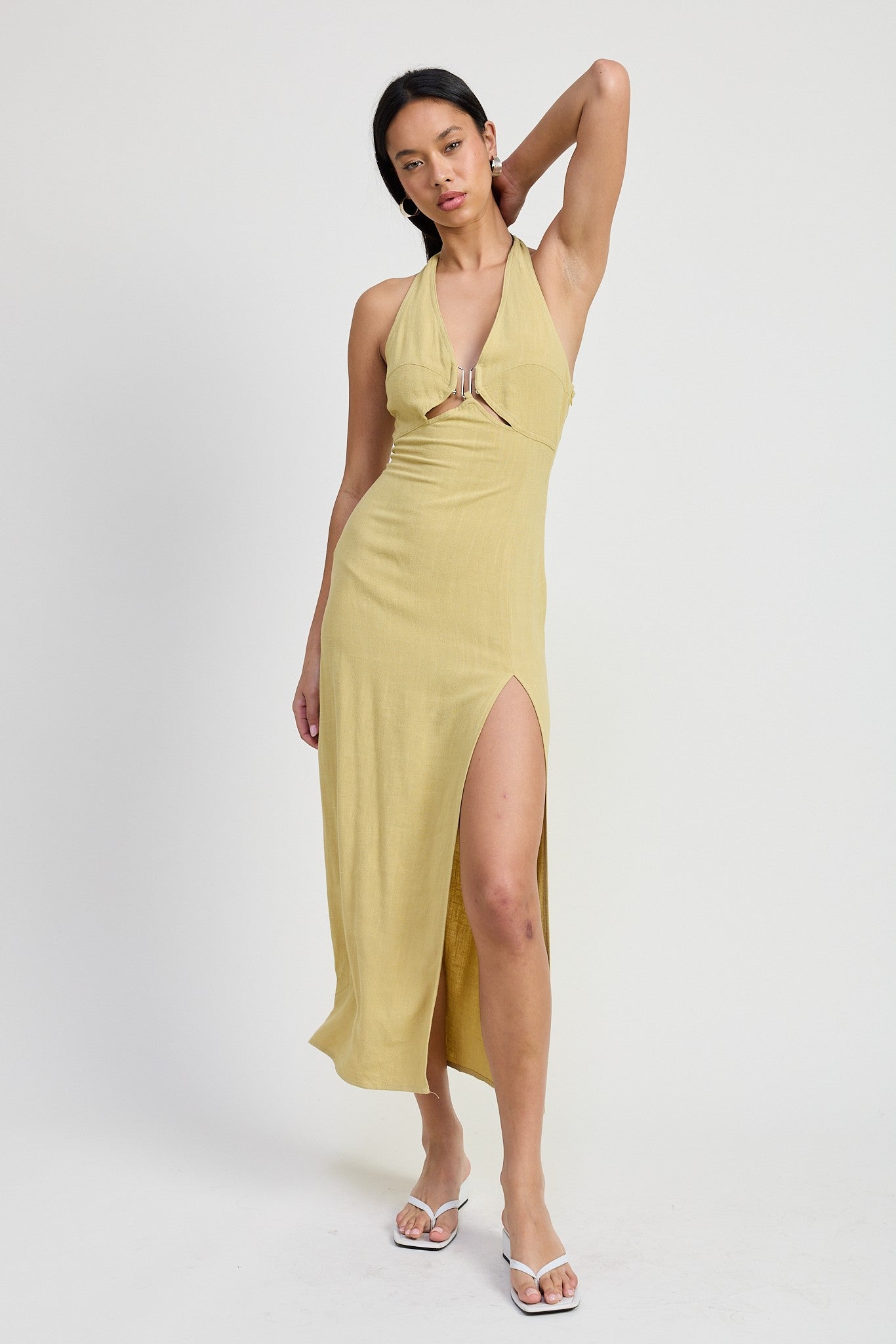 HALTER MIDI DRESS