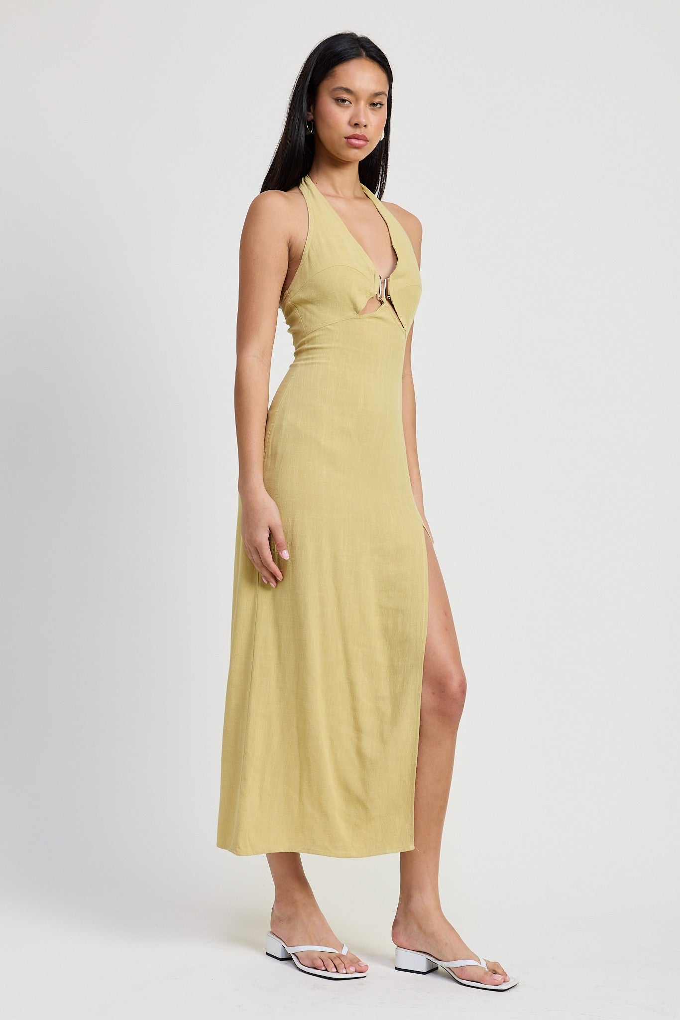 HALTER MIDI DRESS