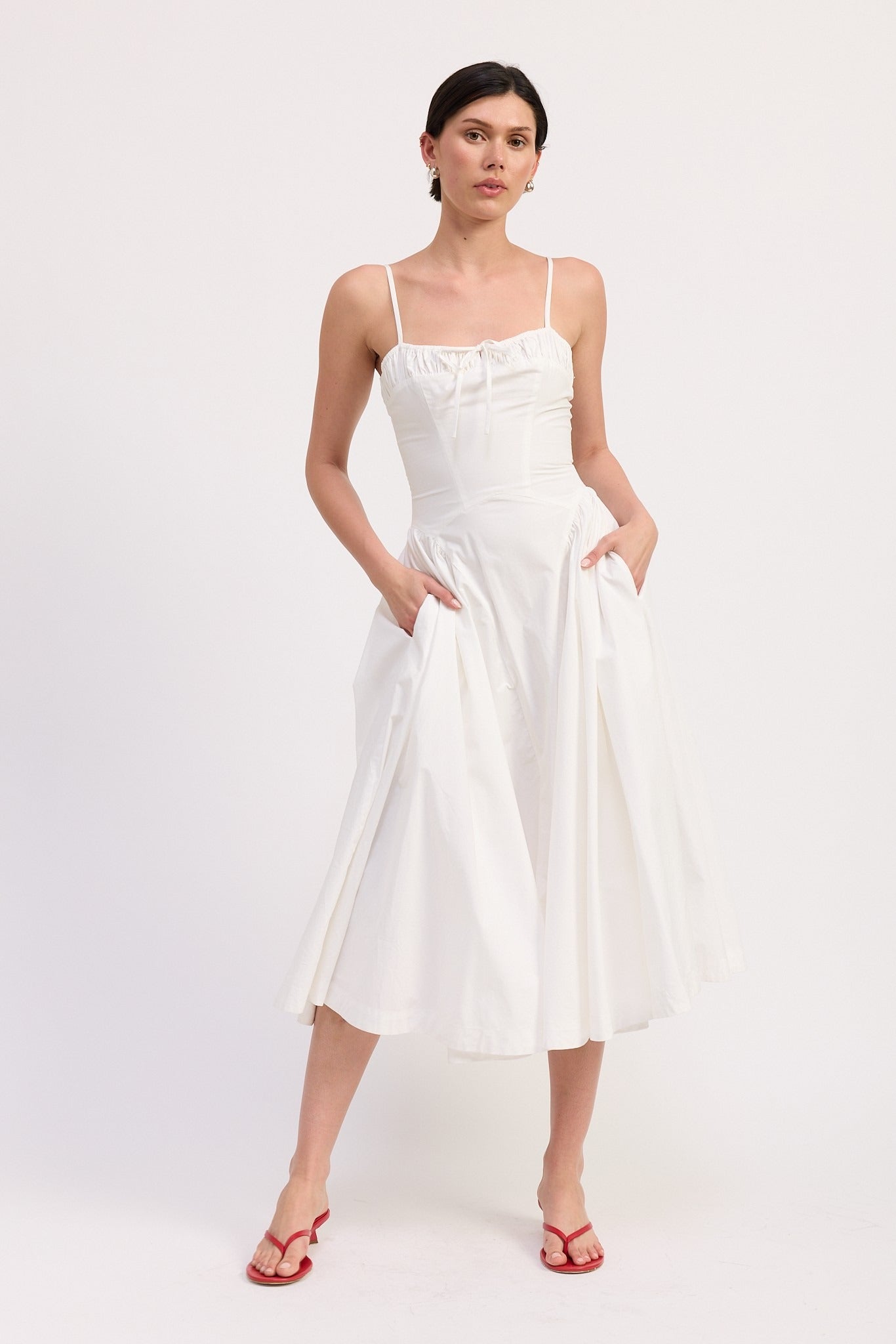 CORSET BUSTIER MIDI A LINE DRESS
