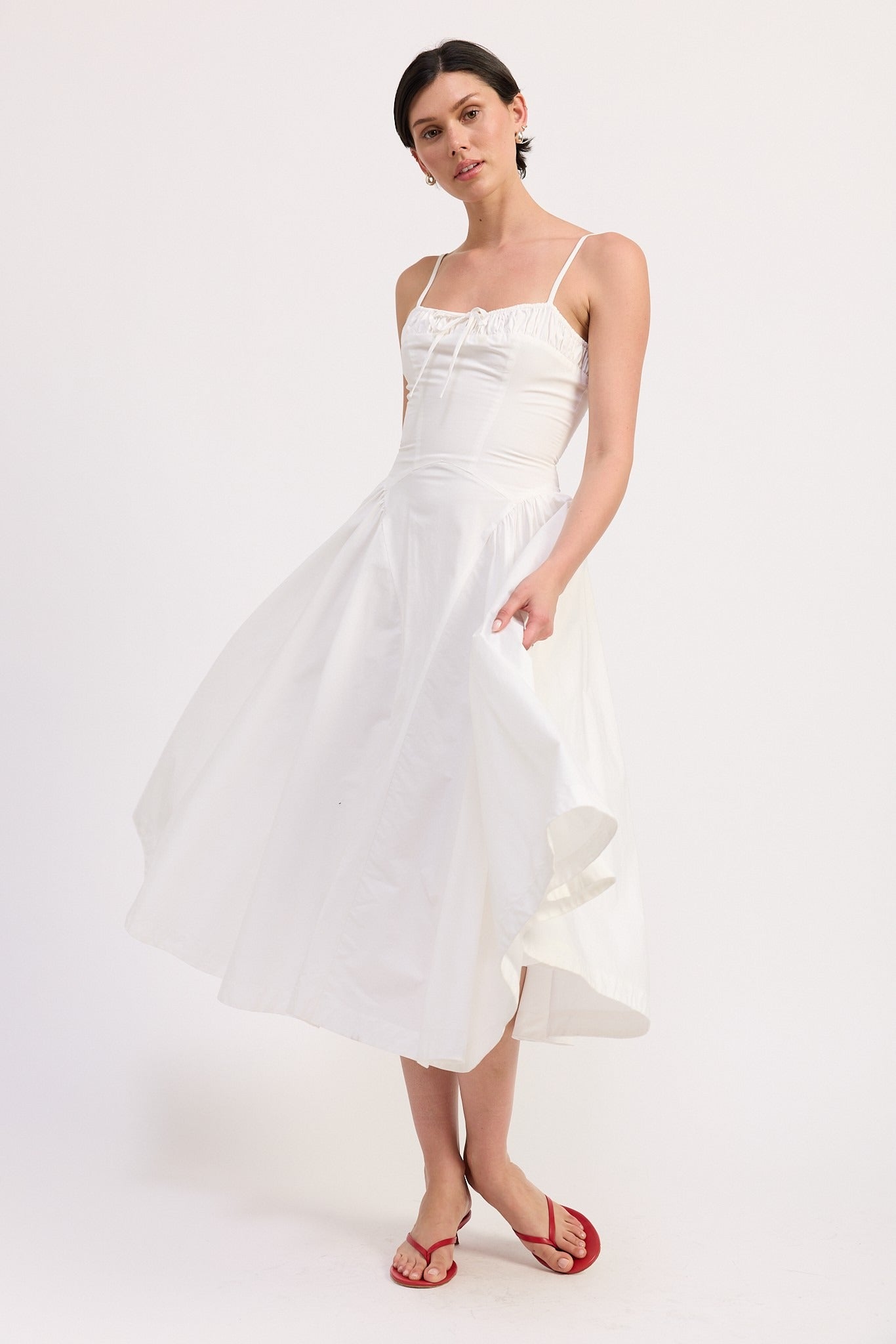 CORSET BUSTIER MIDI A LINE DRESS