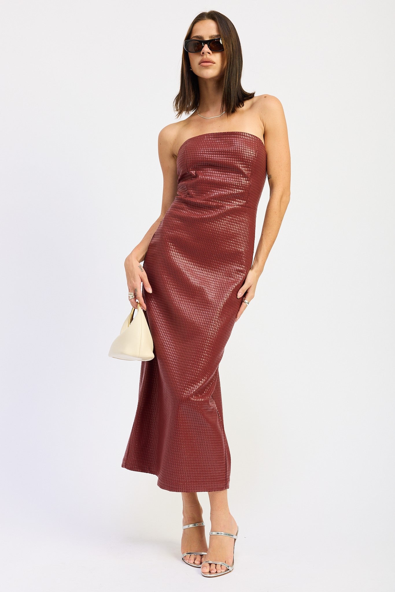 CHINTZ TEXTURED TUBE MIDI DRESS