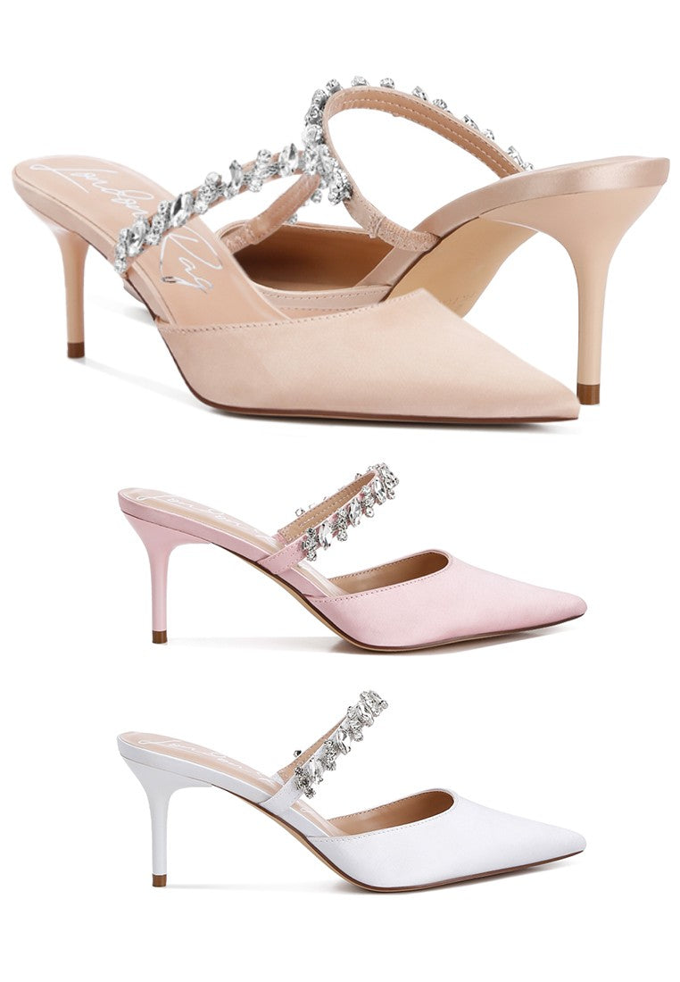 Sena Diamante Stiletto Mules Sandals