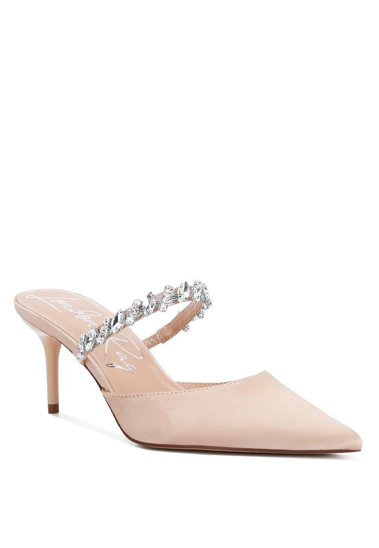 Sena Diamante Stiletto Mules Sandals