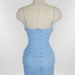 Emilia Pearl Mesh Ruched Sleeveless Bodycon Mini Dress